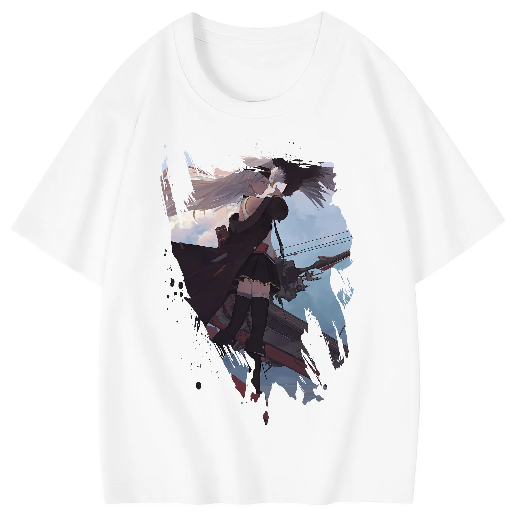 アズールレーン グッズ,エンタープライズ - 綿100％ キッズTシャツ ・ フロントプリント ・ 快適 通気性 ・ スポーツ カジュアル 散歩用
