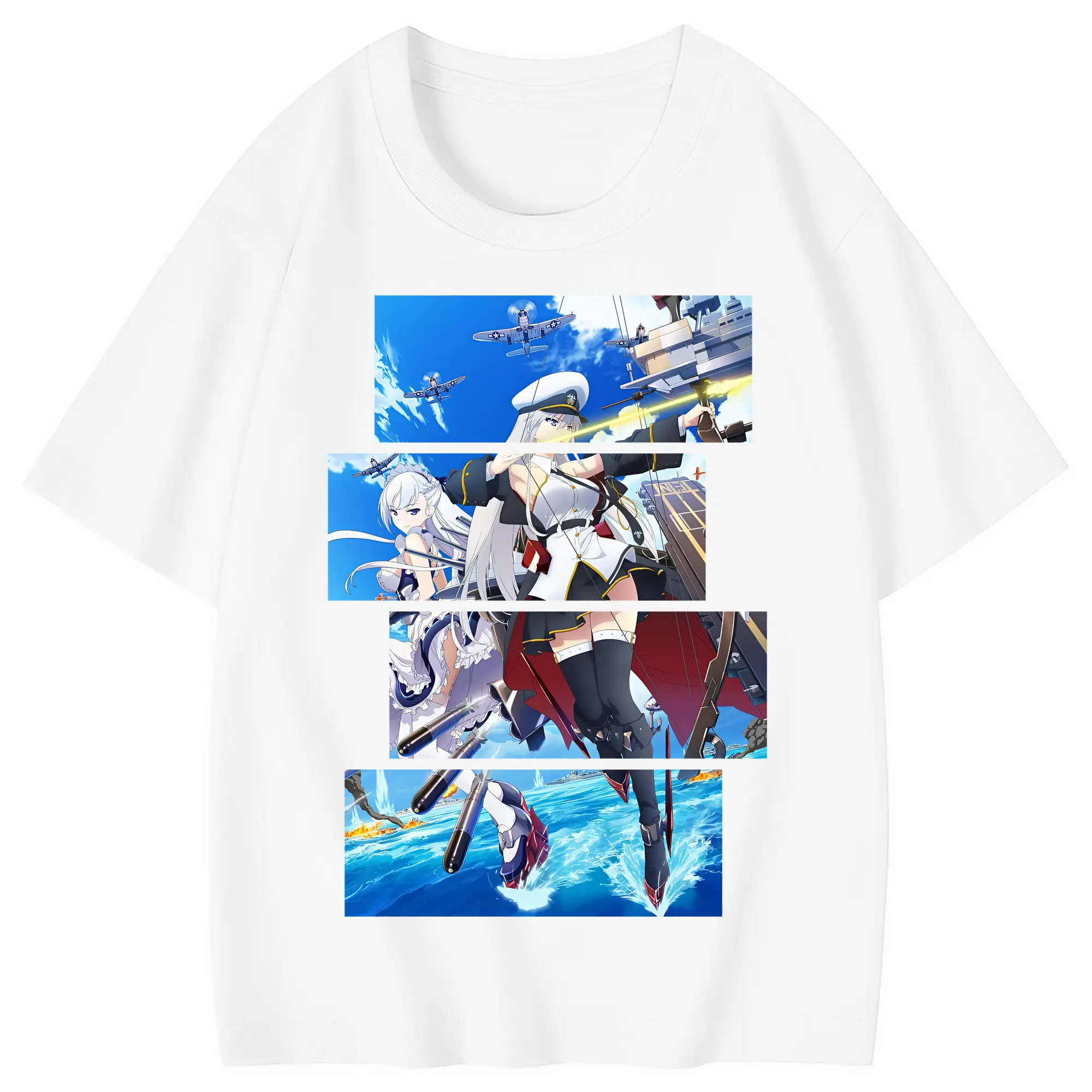 アズールレーン グッズ,エンタープライズ - 綿100％ キッズTシャツ ・ フロントプリント ・ 快適 通気性 ・ スポーツ カジュアル 散歩用