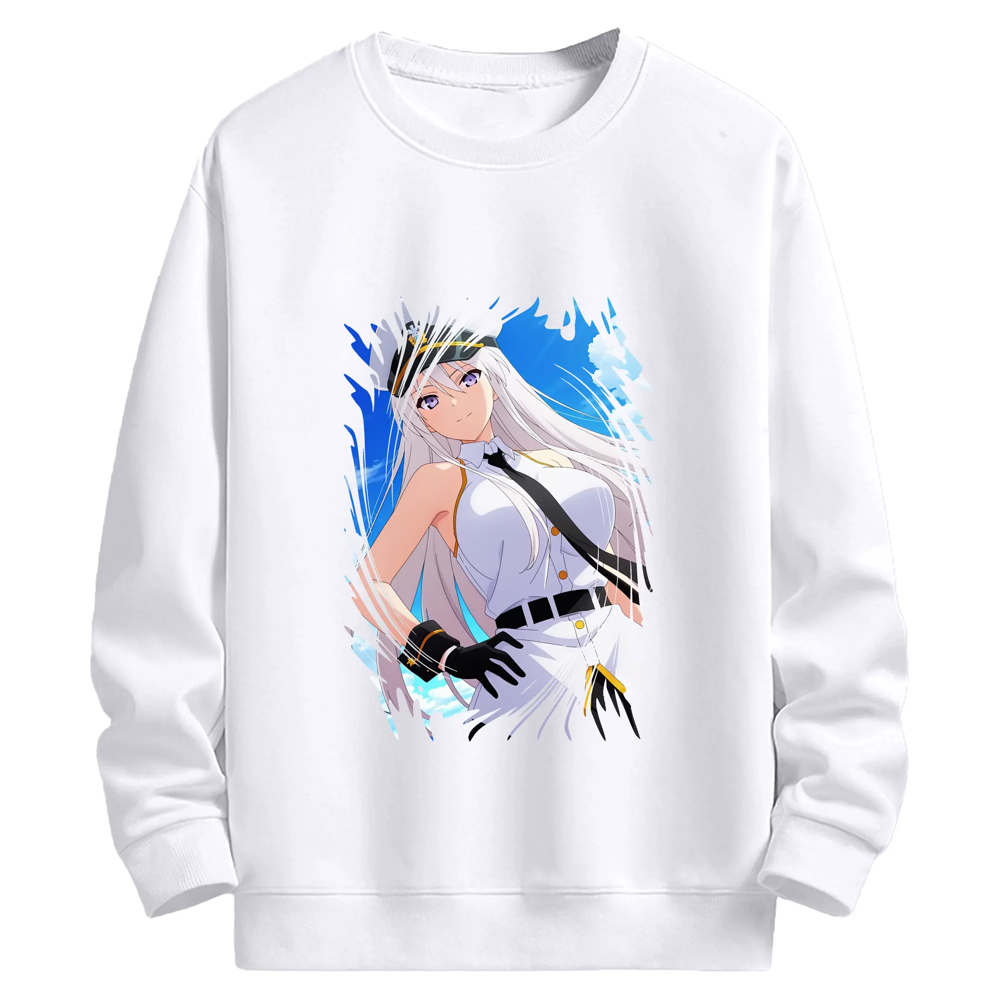 アズールレーン グッズ,エンタープライズ - 高品質 クルーネック スウェット ・ コットン59％ ポリエステル41％ ・ ユニセックス 長袖 トレーナー ・ カジュアル デイリー スポーツ 散歩用