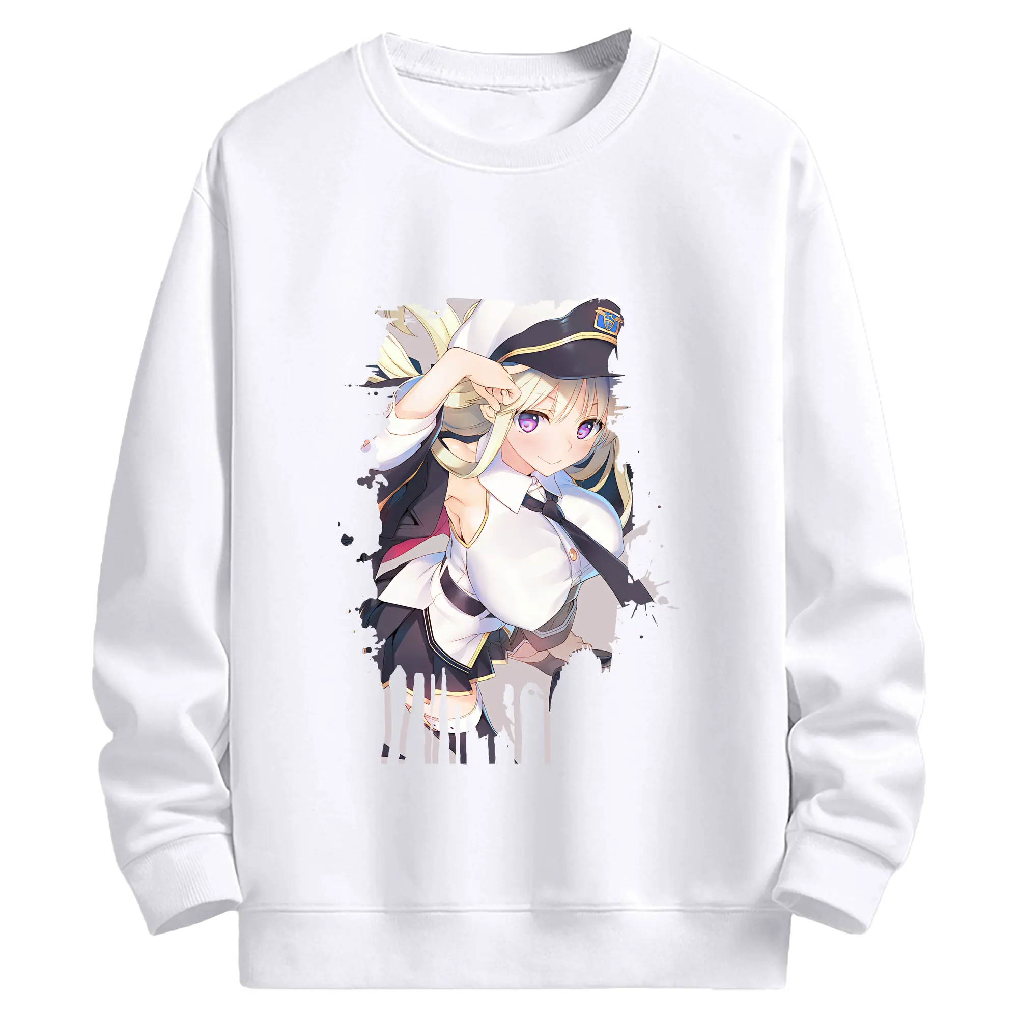 アズールレーン グッズ,エンタープライズ - 高品質 クルーネック スウェット ・ コットン59％ ポリエステル41％ ・ ユニセックス 長袖 トレーナー ・ カジュアル デイリー スポーツ 散歩用