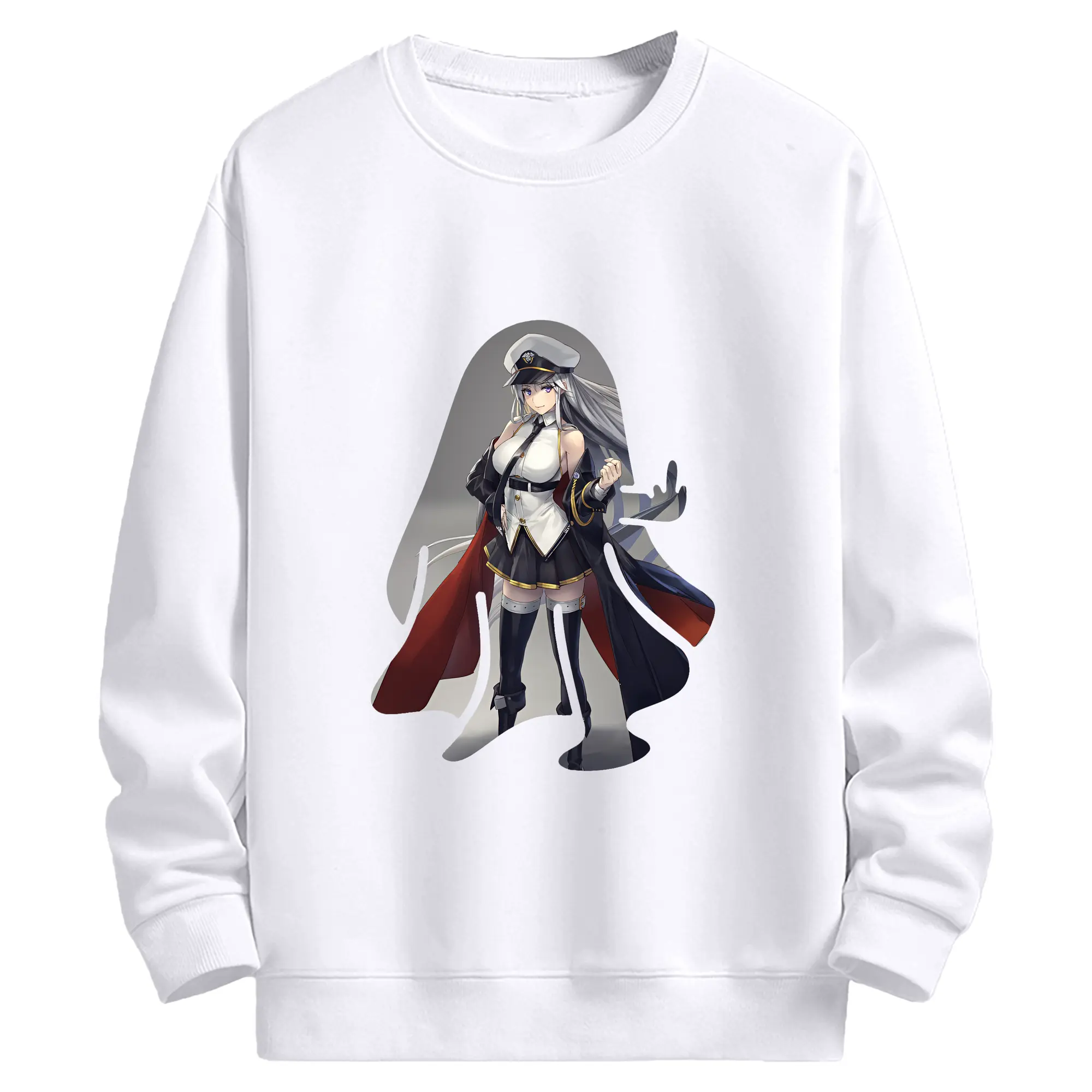 アズールレーン グッズ,エンタープライズ - 高品質 クルーネック スウェット ・ コットン59％ ポリエステル41％ ・ ユニセックス 長袖 トレーナー ・ カジュアル デイリー スポーツ 散歩用