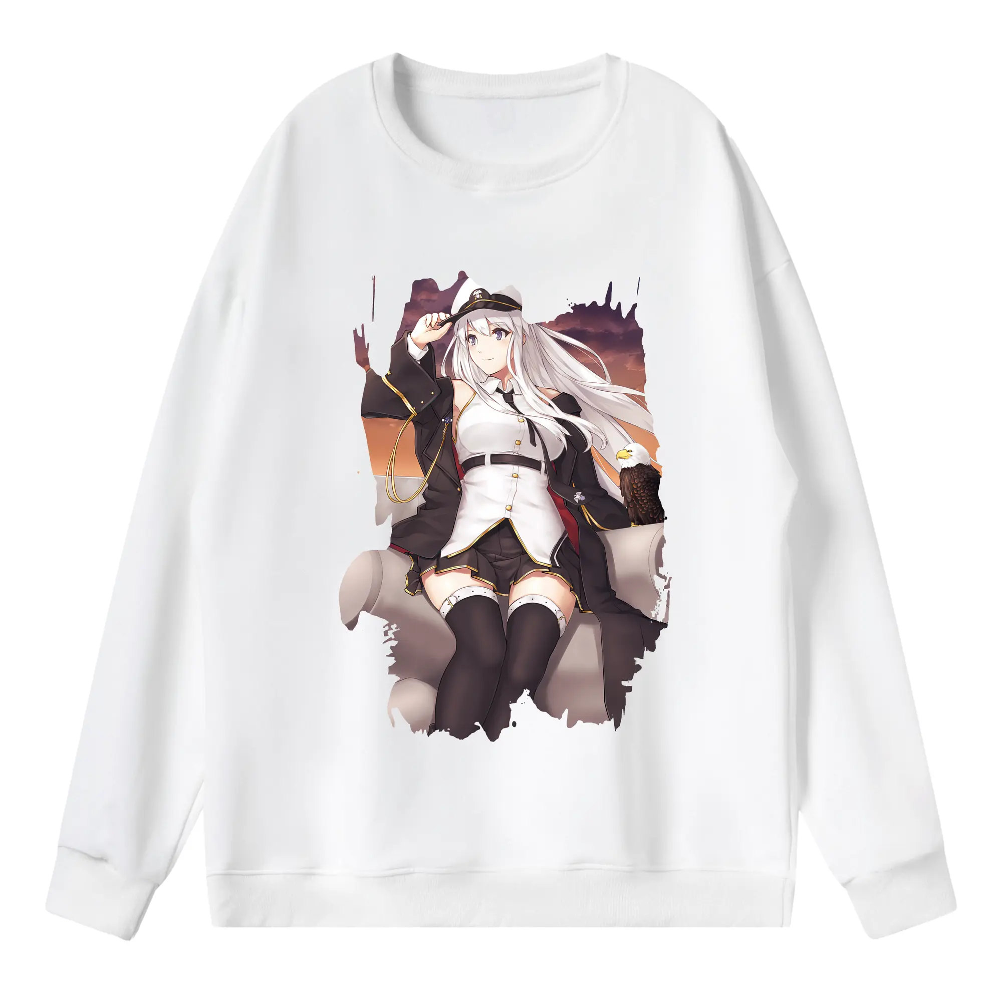 アズールレーン グッズ,エンタープライズ - 薄手 クルーネック スウェット 裏毛260g · ポリエステル 春秋向け カジュアル 男女兼用 · トレーナー デイリー スポーツ 散歩に最適