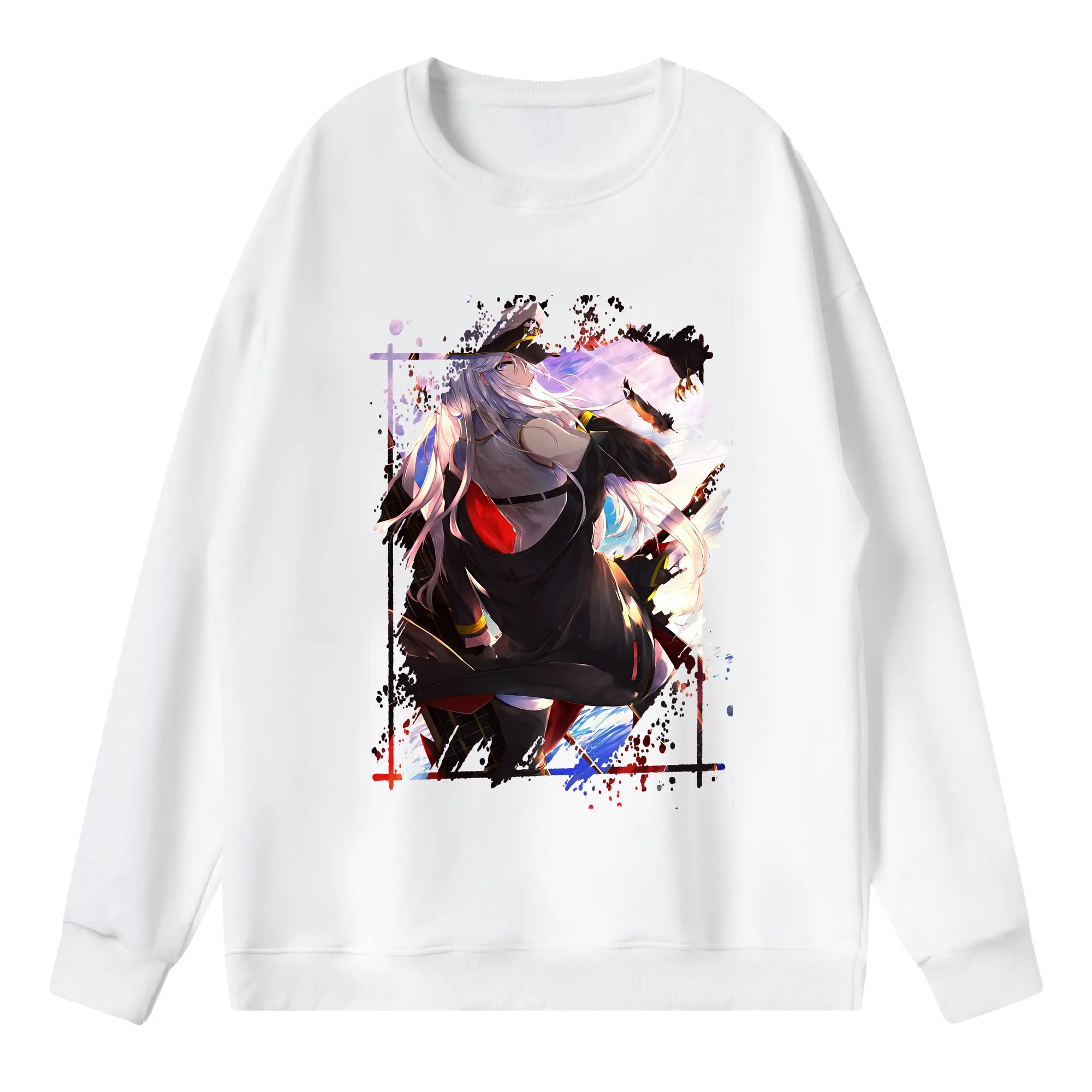 アズールレーン グッズ,エンタープライズ - 薄手 クルーネック スウェット 裏毛260g · ポリエステル 春秋向け カジュアル 男女兼用 · トレーナー デイリー スポーツ 散歩に最適