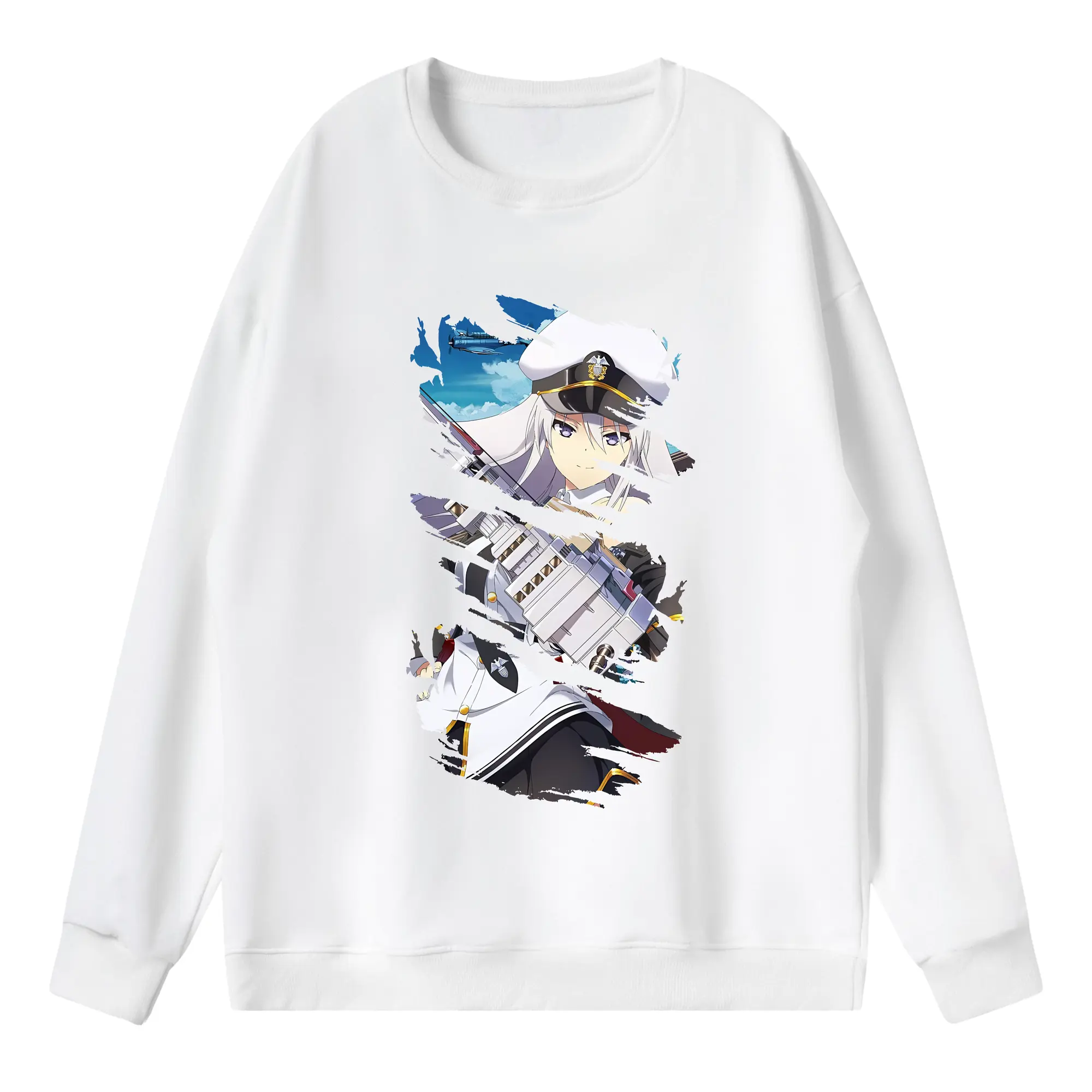 アズールレーン グッズ,エンタープライズ - 薄手 クルーネック スウェット 裏毛260g · ポリエステル 春秋向け カジュアル 男女兼用 · トレーナー デイリー スポーツ 散歩に最適