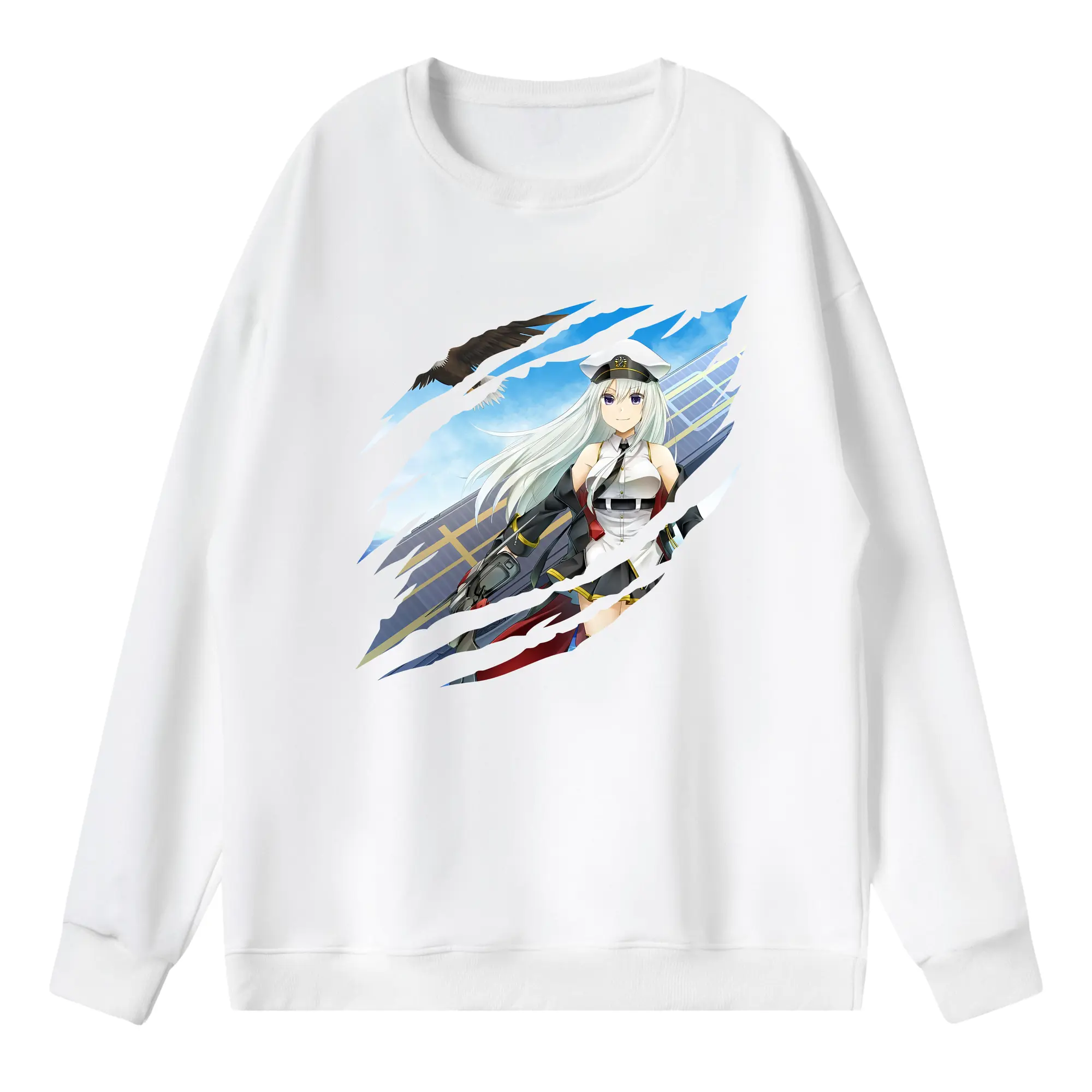 アズールレーン グッズ,エンタープライズ - 薄手 クルーネック スウェット 裏毛260g · ポリエステル 春秋向け カジュアル 男女兼用 · トレーナー デイリー スポーツ 散歩に最適