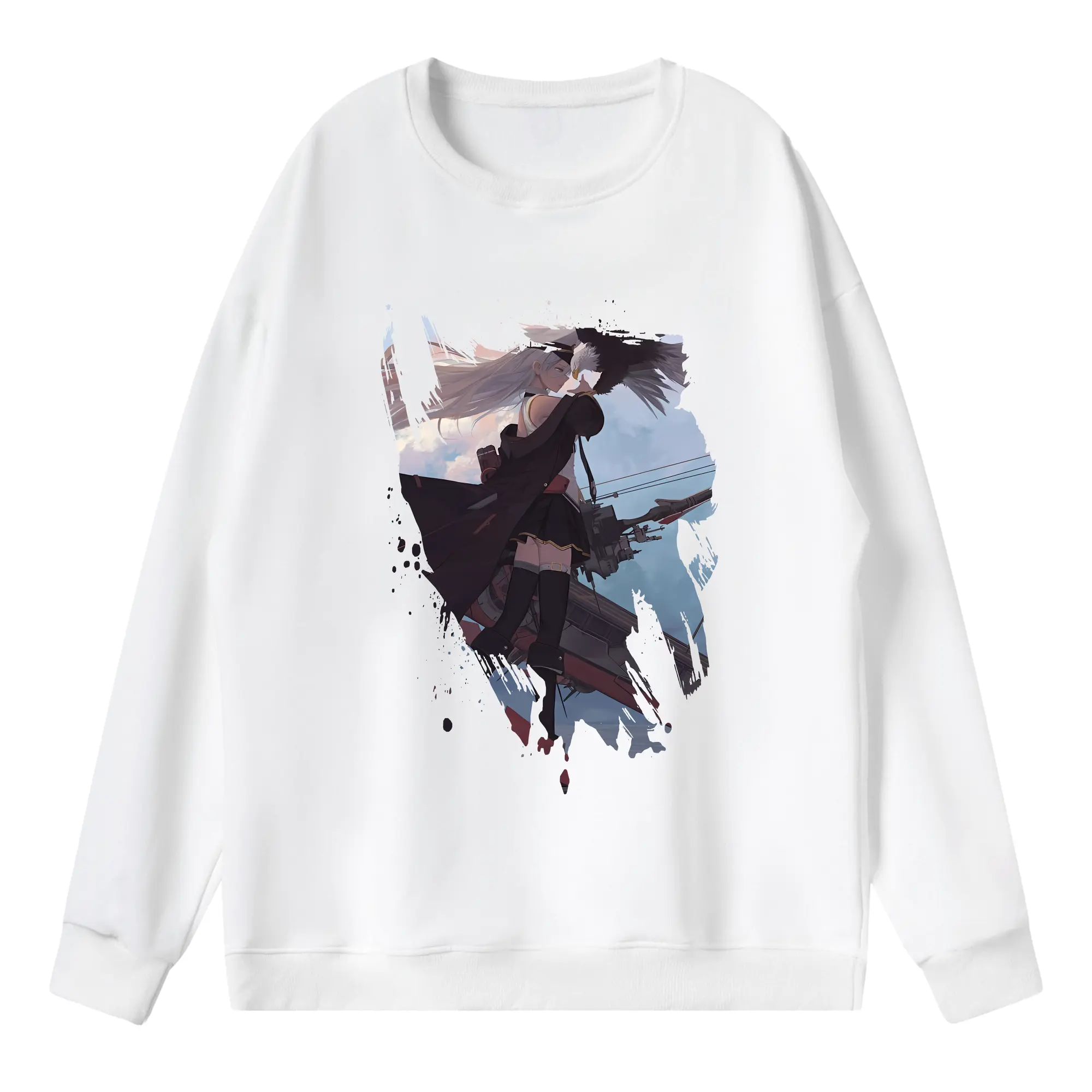 アズールレーン グッズ,エンタープライズ - 薄手 クルーネック スウェット 裏毛260g · ポリエステル 春秋向け カジュアル 男女兼用 · トレーナー デイリー スポーツ 散歩に最適