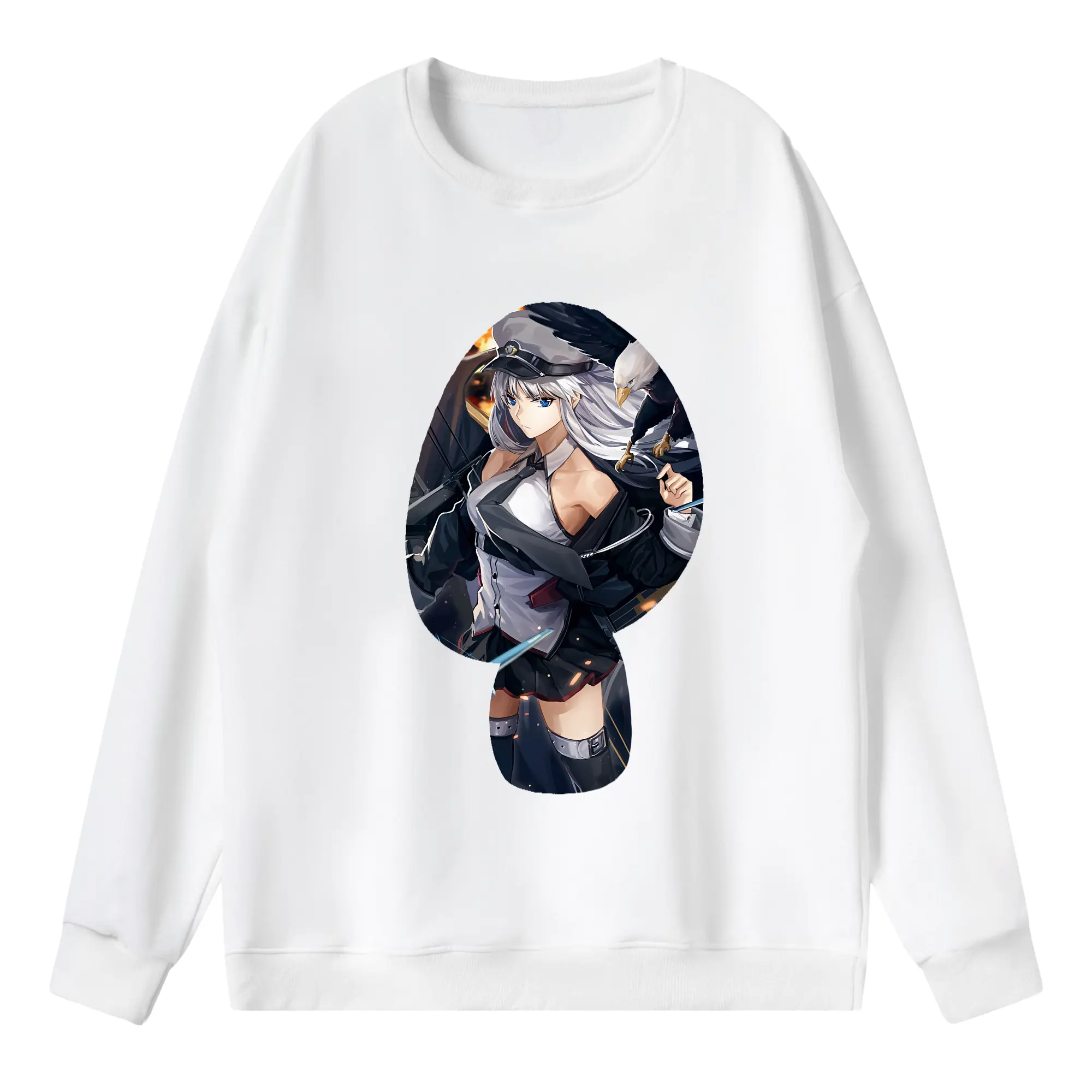 アズールレーン グッズ,エンタープライズ - 薄手 クルーネック スウェット 裏毛260g · ポリエステル 春秋向け カジュアル 男女兼用 · トレーナー デイリー スポーツ 散歩に最適