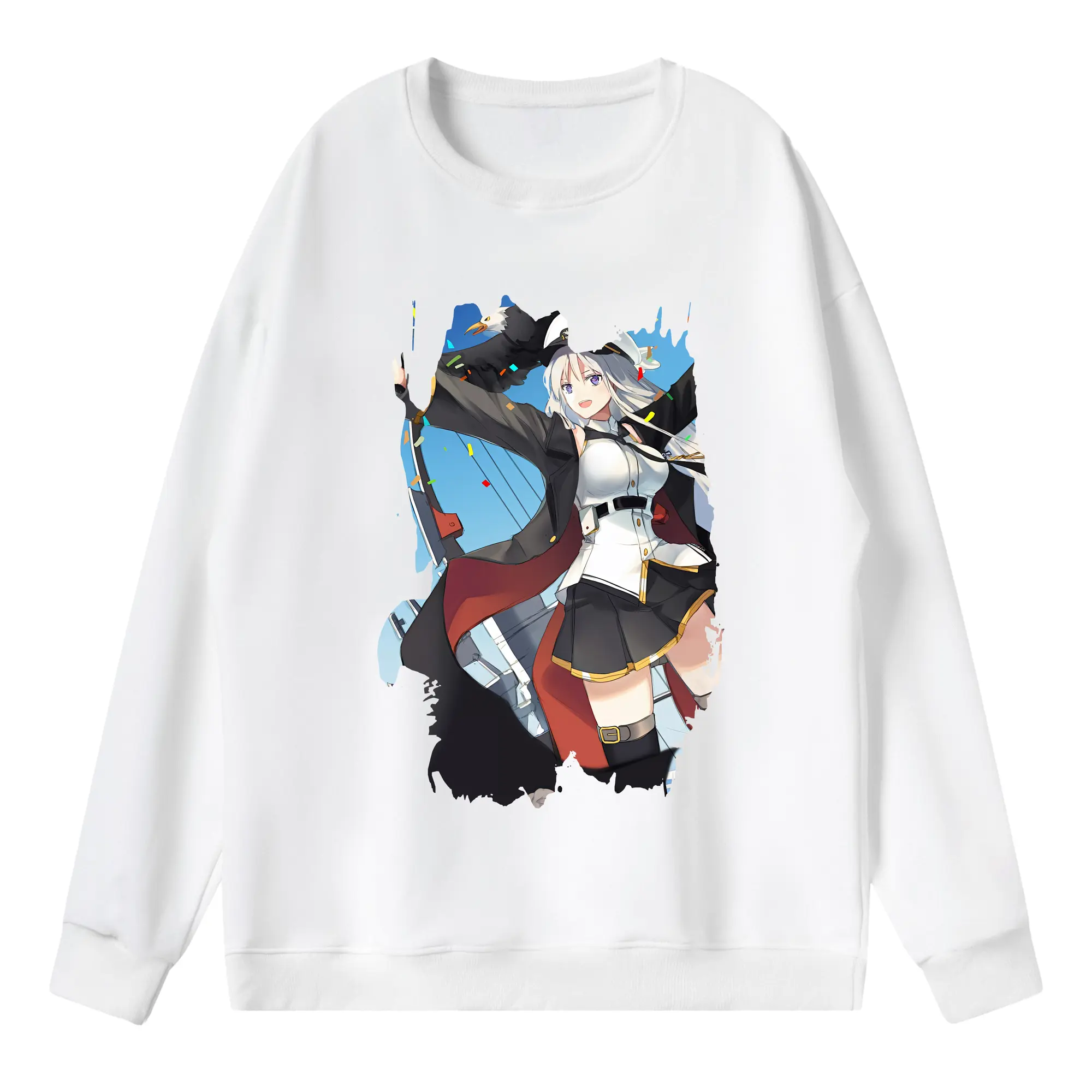 アズールレーン グッズ,エンタープライズ - 薄手 クルーネック スウェット 裏毛260g · ポリエステル 春秋向け カジュアル 男女兼用 · トレーナー デイリー スポーツ 散歩に最適