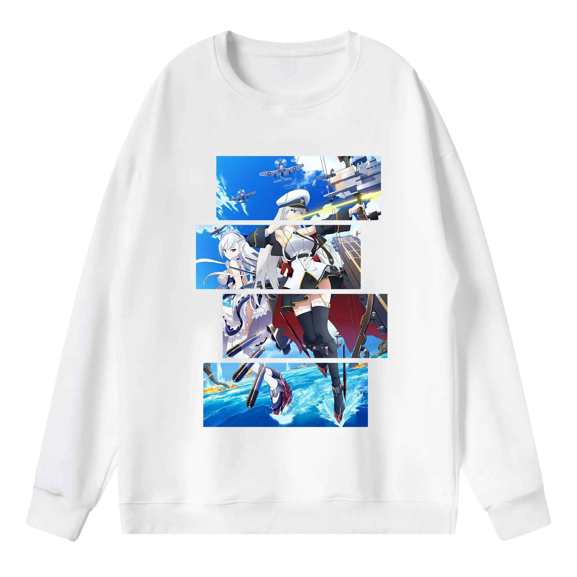 アズールレーン グッズ,エンタープライズ - 薄手 クルーネック スウェット 裏毛260g · ポリエステル 春秋向け カジュアル 男女兼用 · トレーナー デイリー スポーツ 散歩に最適