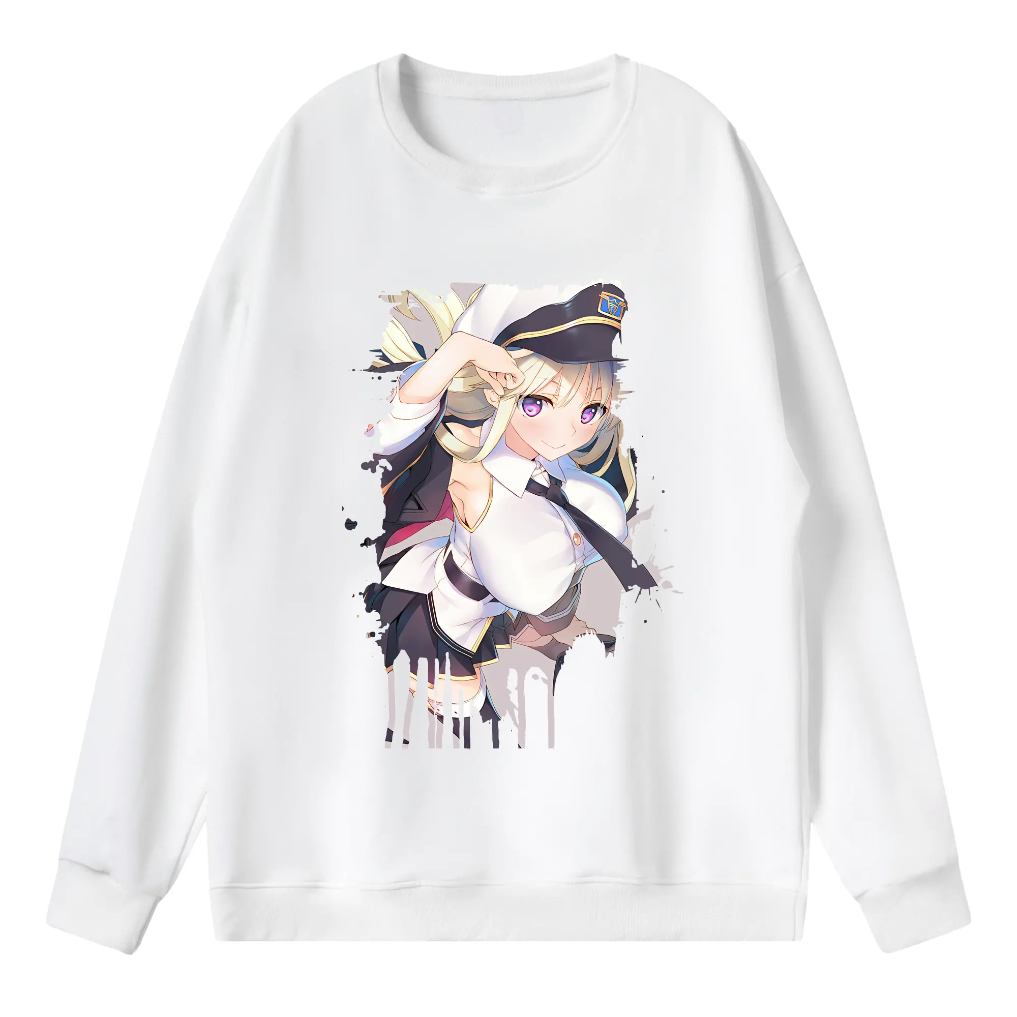 アズールレーン グッズ,エンタープライズ - 薄手 クルーネック スウェット 裏毛260g · ポリエステル 春秋向け カジュアル 男女兼用 · トレーナー デイリー スポーツ 散歩に最適