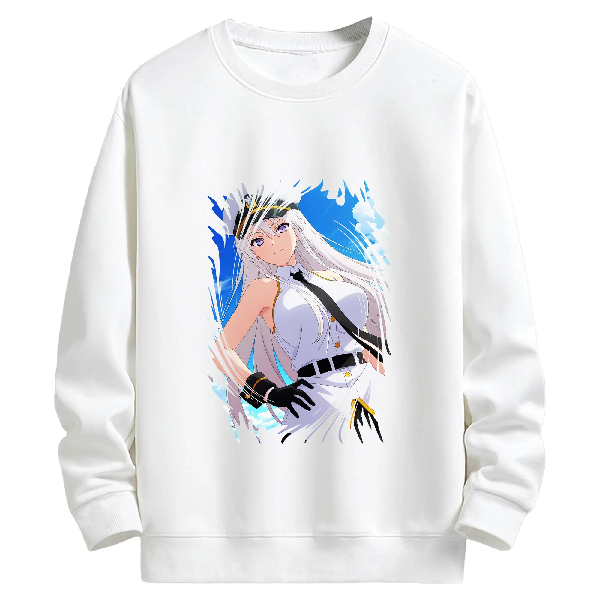 アズールレーン グッズ,エンタープライズ - キッズ クルーネックスウェットシャツ ・ フロントプリント ・ 綿80％ ポリエステル20％ ・ 快適 通学 スポーツ 日常使い お散歩用