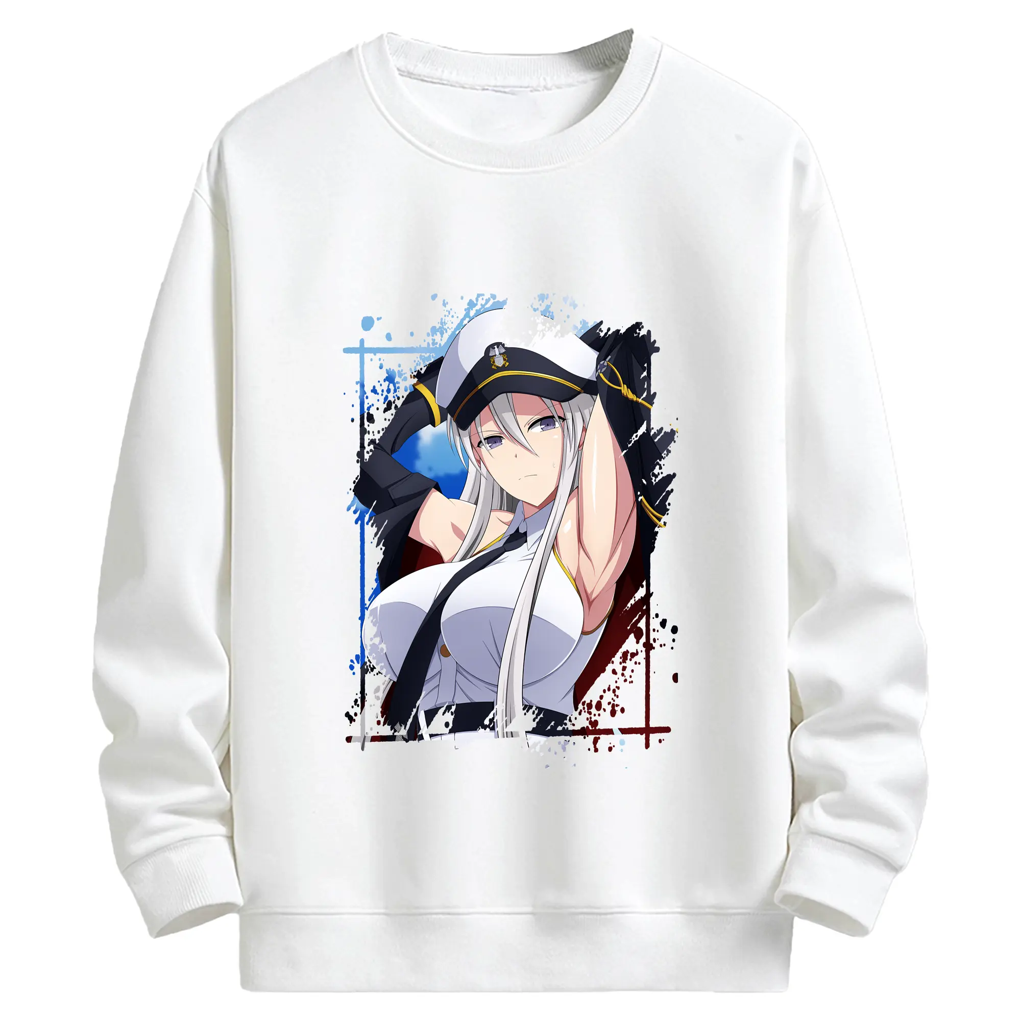 アズールレーン グッズ,エンタープライズ - キッズ クルーネックスウェットシャツ ・ フロントプリント ・ 綿80％ ポリエステル20％ ・ 快適 通学 スポーツ 日常使い お散歩用