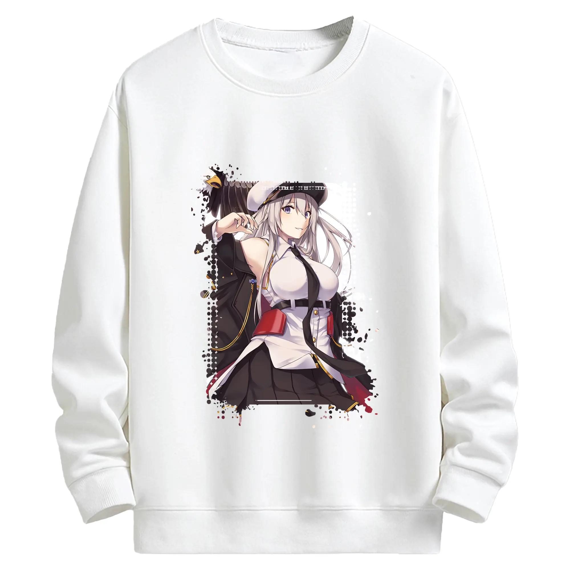 アズールレーン グッズ,エンタープライズ - キッズ クルーネックスウェットシャツ ・ フロントプリント ・ 綿80％ ポリエステル20％ ・ 快適 通学 スポーツ 日常使い お散歩用