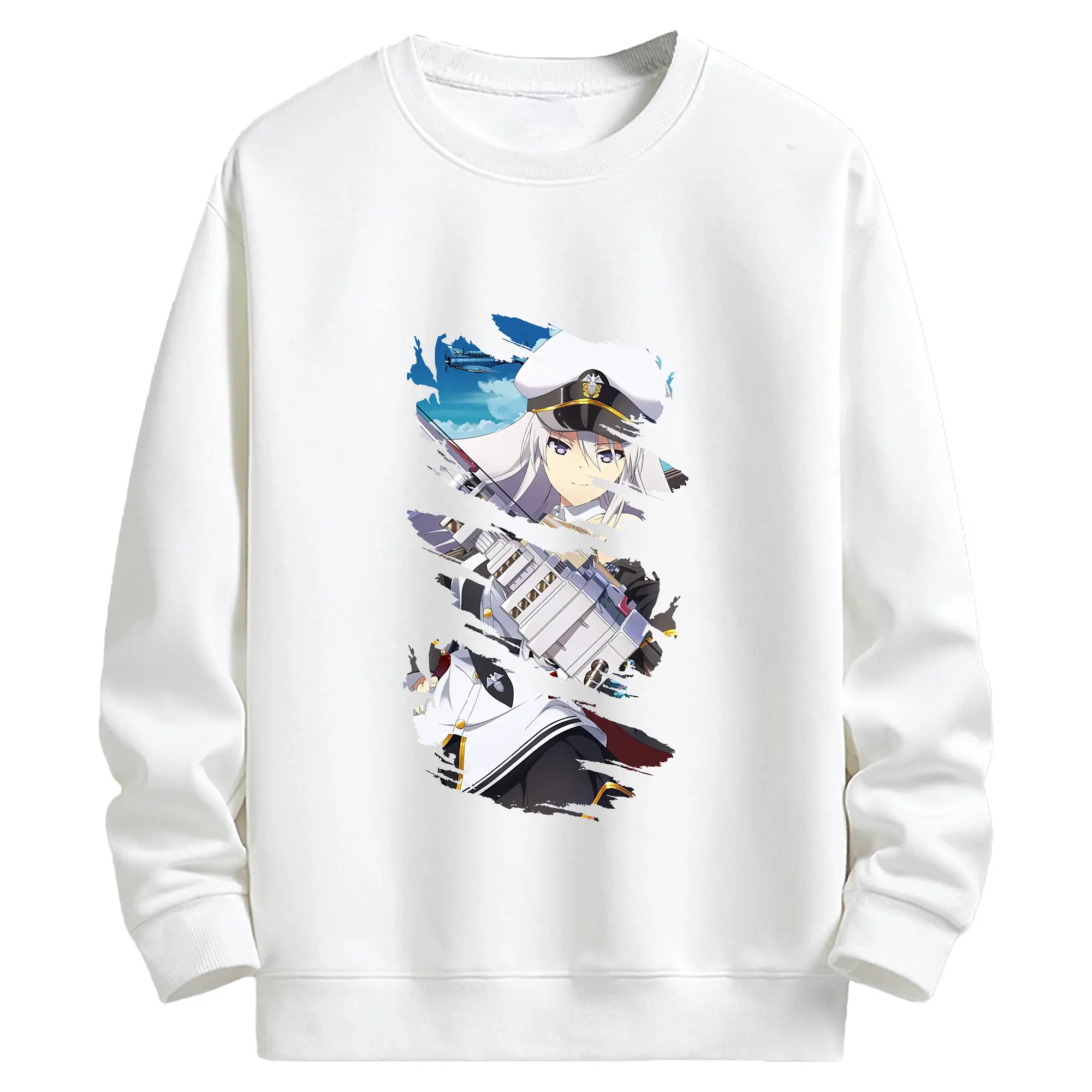 アズールレーン グッズ,エンタープライズ - キッズ クルーネックスウェットシャツ ・ フロントプリント ・ 綿80％ ポリエステル20％ ・ 快適 通学 スポーツ 日常使い お散歩用