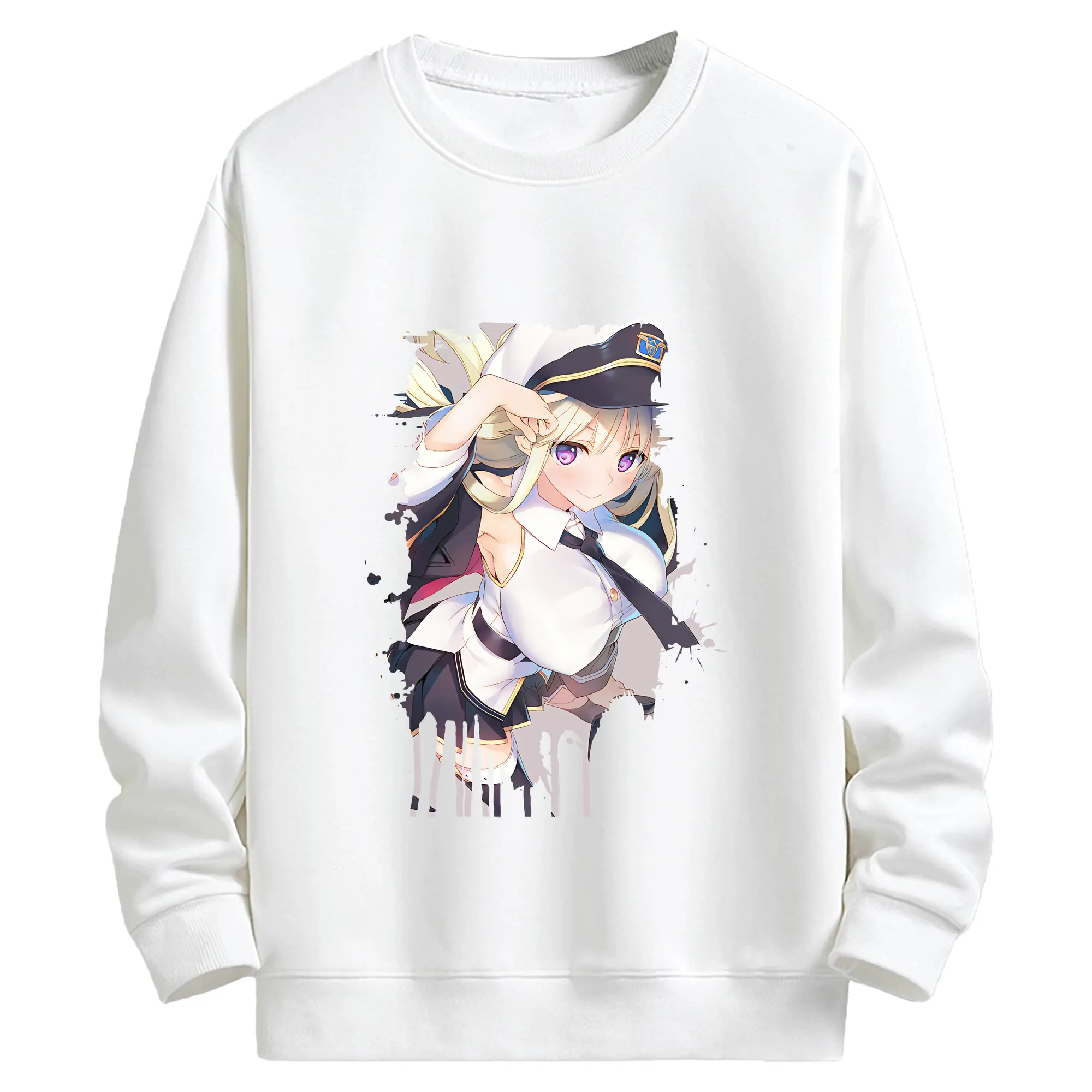 アズールレーン グッズ,エンタープライズ - キッズ クルーネックスウェットシャツ ・ フロントプリント ・ 綿80％ ポリエステル20％ ・ 快適 通学 スポーツ 日常使い お散歩用