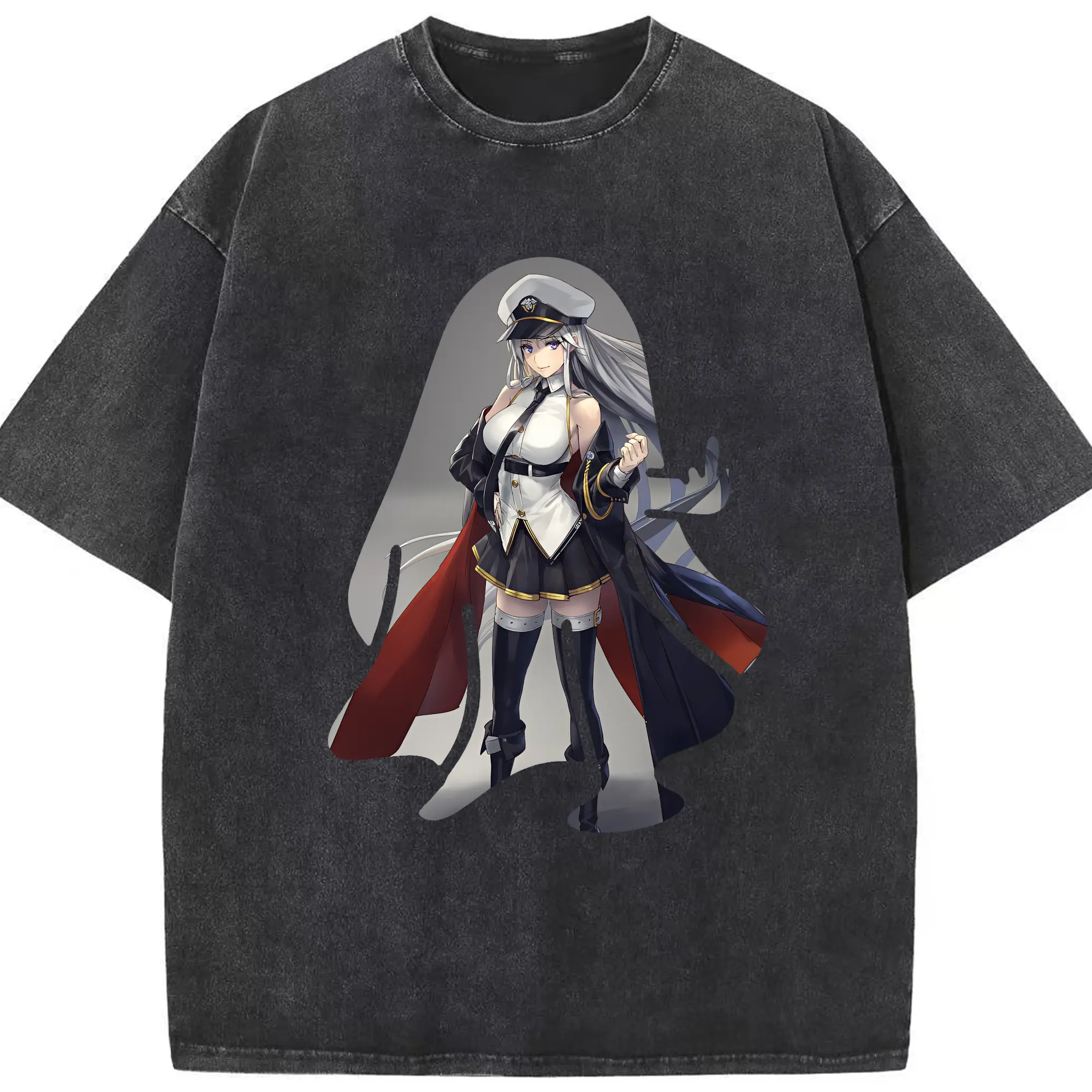 アズールレーン グッズ,エンタープライズ - 綿100％ ヴィンテージ風 半袖Tシャツ ・ フロントプリント ・ 柔らか肌触り ・ 通気性 快適 ・ スポーツ カジュアル 外出用