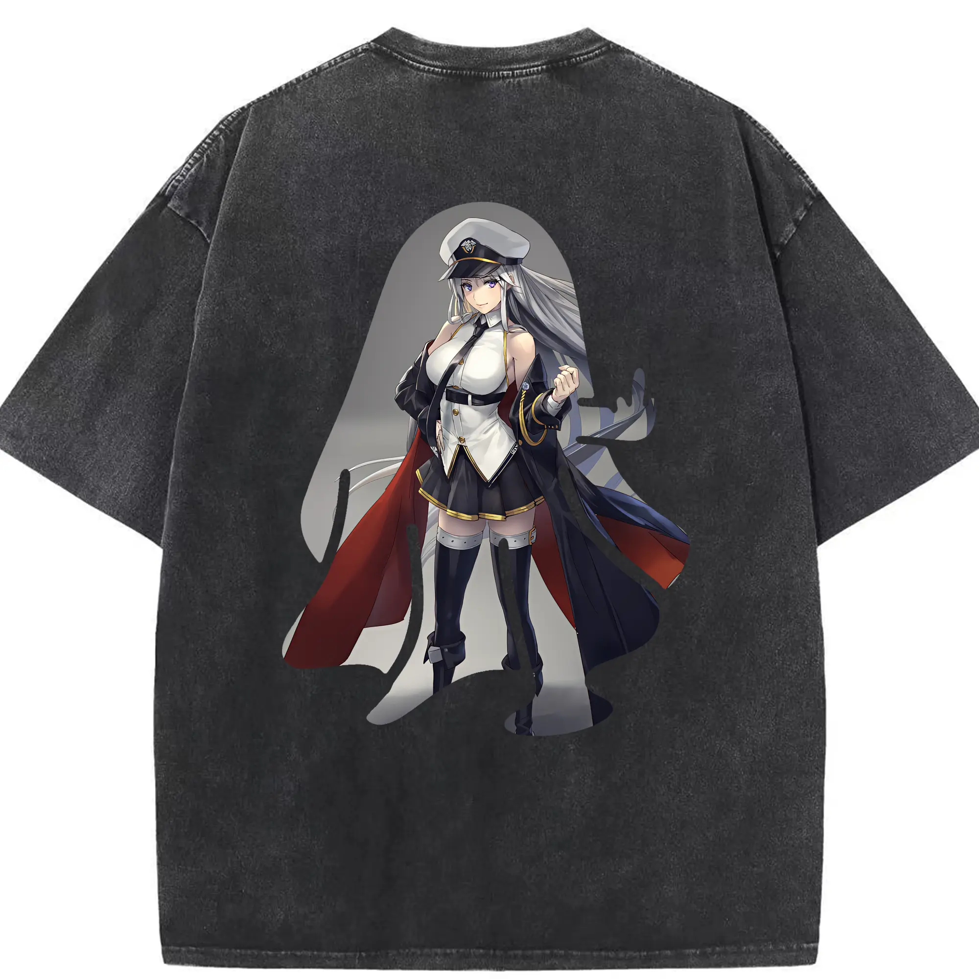 アズールレーン グッズ,エンタープライズ - 綿100％ ヴィンテージ風 半袖Tシャツ ・ 背面プリント ・ 柔らか肌触り ・ 通気性 快適 ・ スポーツ カジュアル 外出用