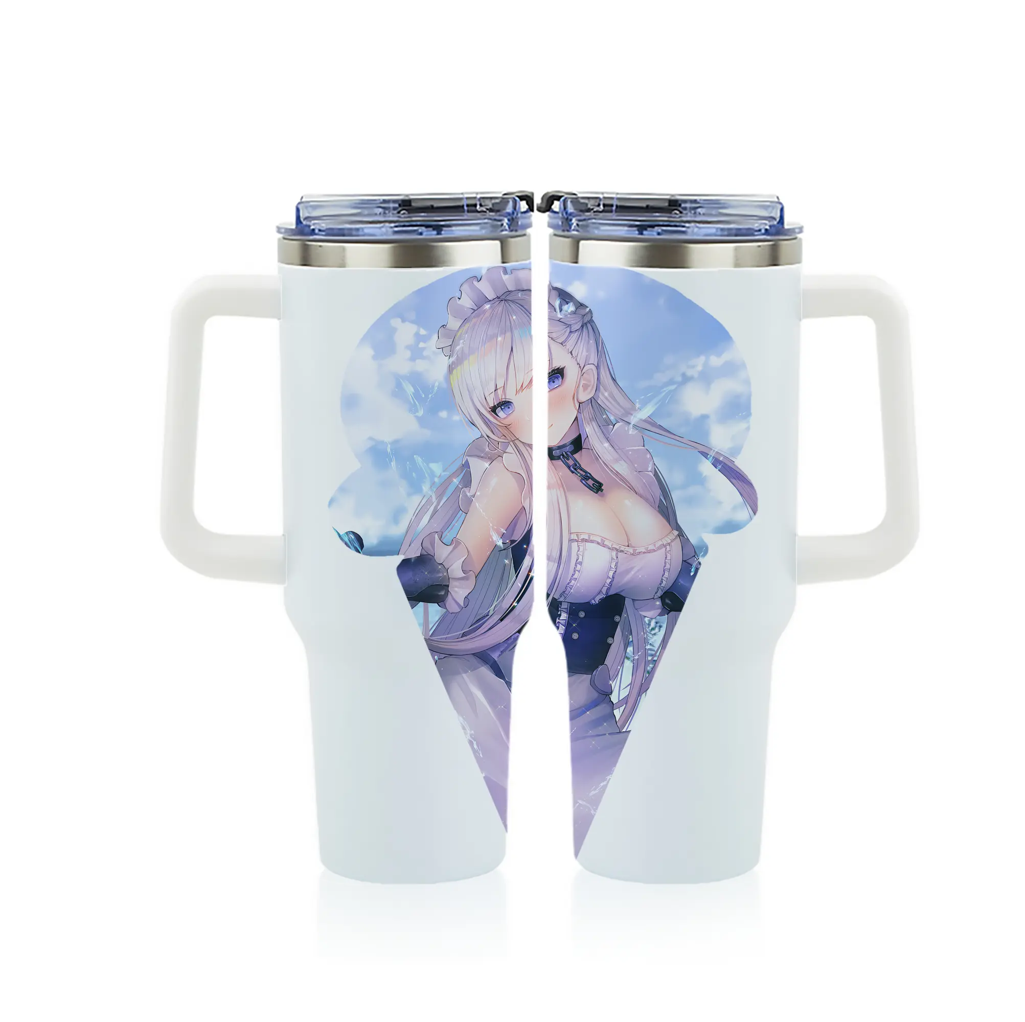 アズールレーン グッズ,ベルファスト - 1200mL フルプリント車用タンブラー ・ 304ステンレス 内側 ・ 201ステンレス 外側 ・ 保温 保冷 ・ 通勤 ドライブ アウトドア用