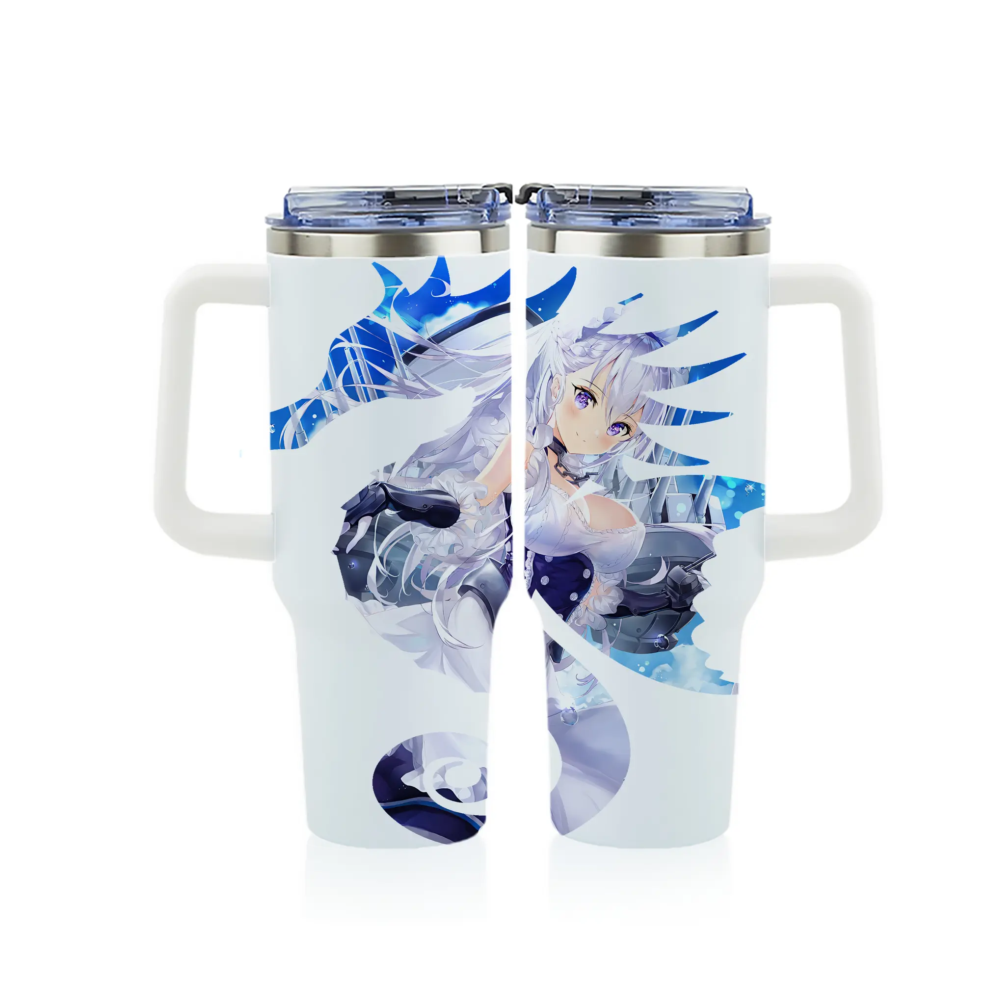 アズールレーン グッズ,ベルファスト - 1200mL フルプリント車用タンブラー ・ 304ステンレス 内側 ・ 201ステンレス 外側 ・ 保温 保冷 ・ 通勤 ドライブ アウトドア用