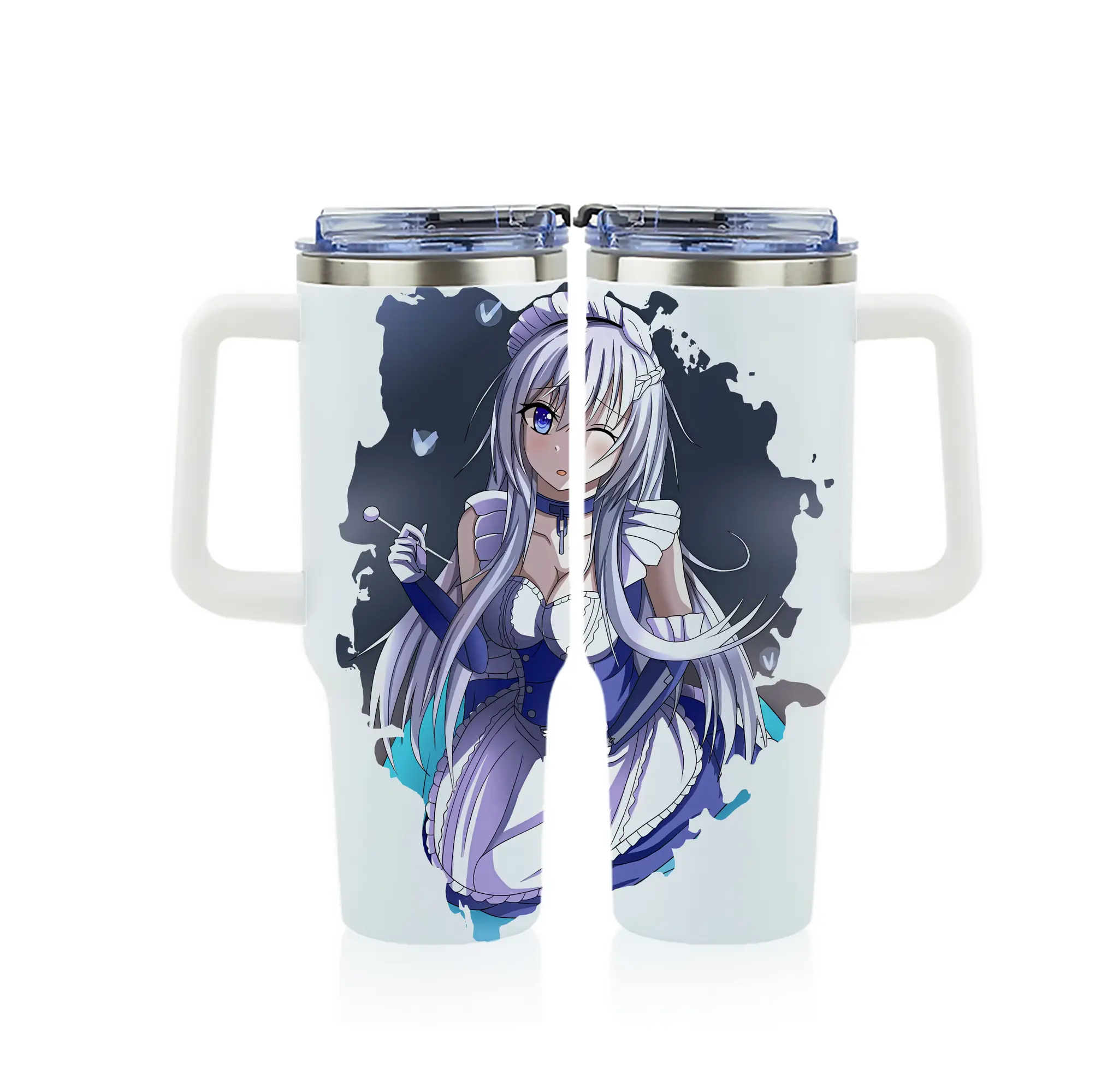 アズールレーン グッズ,ベルファスト - 1200mL フルプリント車用タンブラー ・ 304ステンレス 内側 ・ 201ステンレス 外側 ・ 保温 保冷 ・ 通勤 ドライブ アウトドア用