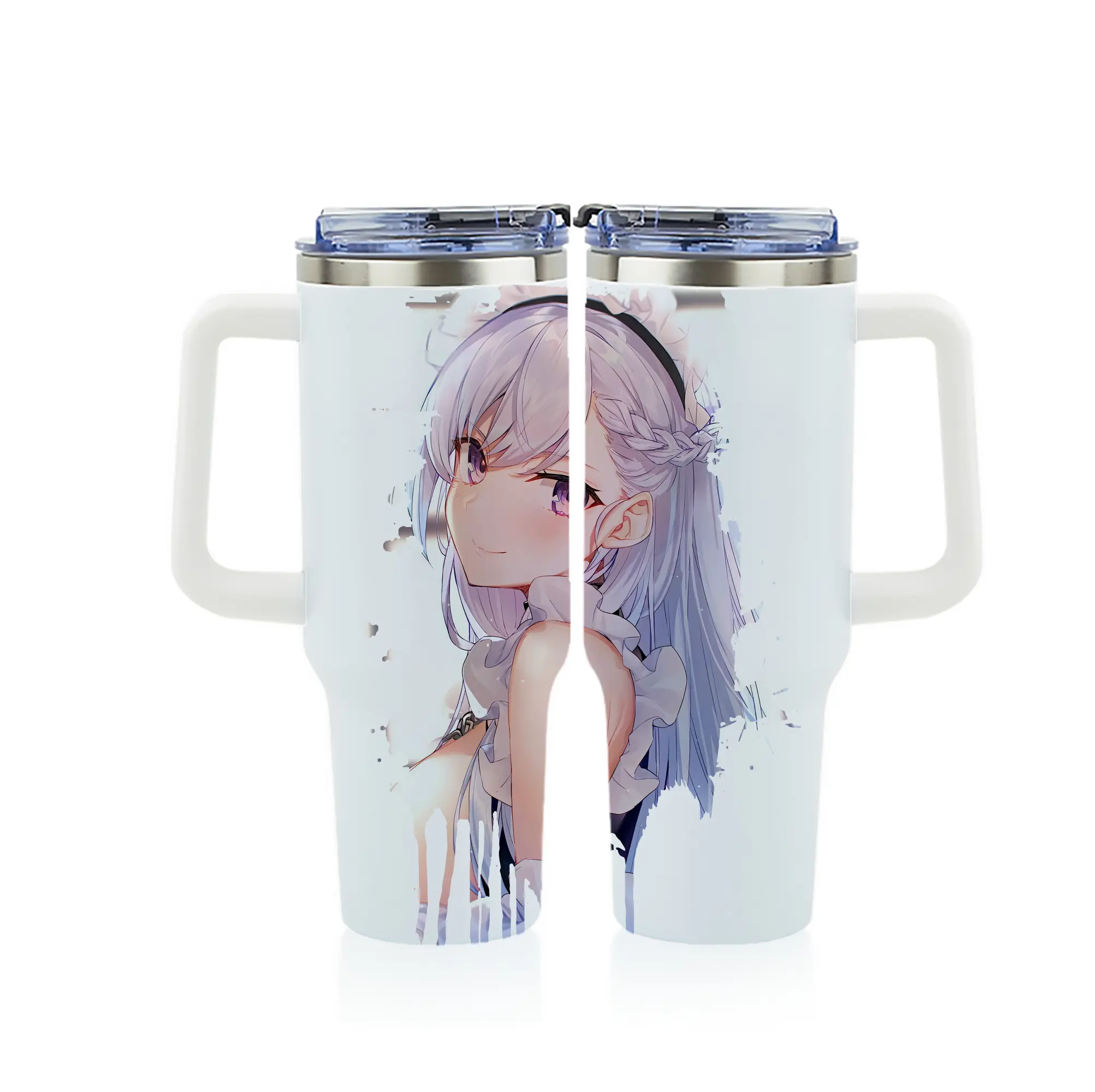 アズールレーン グッズ,ベルファスト - 1200mL フルプリント車用タンブラー ・ 304ステンレス 内側 ・ 201ステンレス 外側 ・ 保温 保冷 ・ 通勤 ドライブ アウトドア用