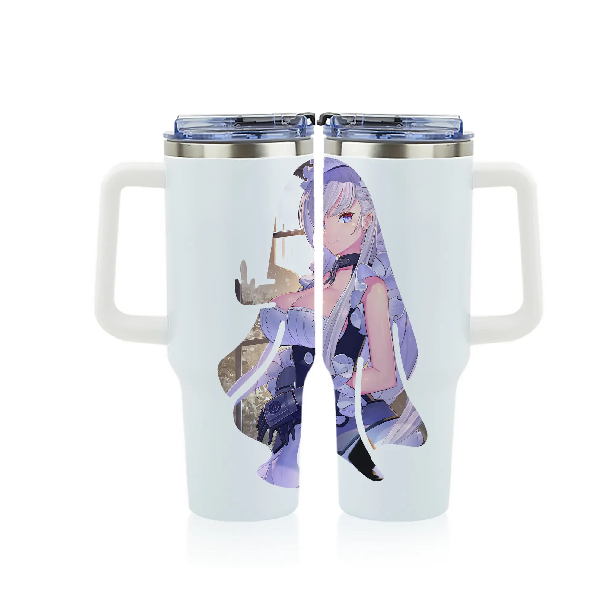 アズールレーン グッズ,ベルファスト - 1200mL フルプリント車用タンブラー ・ 304ステンレス 内側 ・ 201ステンレス 外側 ・ 保温 保冷 ・ 通勤 ドライブ アウトドア用