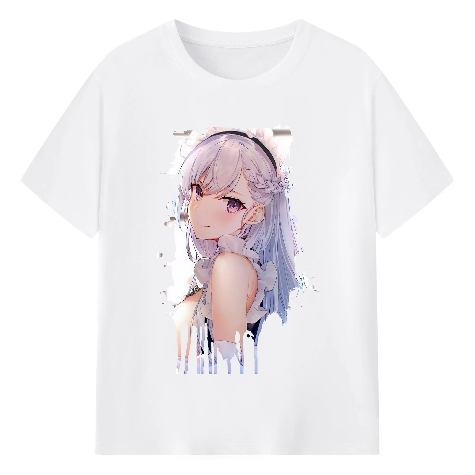 アズールレーン グッズ,ベルファスト - 綿100％ 半袖Tシャツ ・ フロントプリント ・ 快適 通気性 ・ 日常使い 散歩 スポーツ用