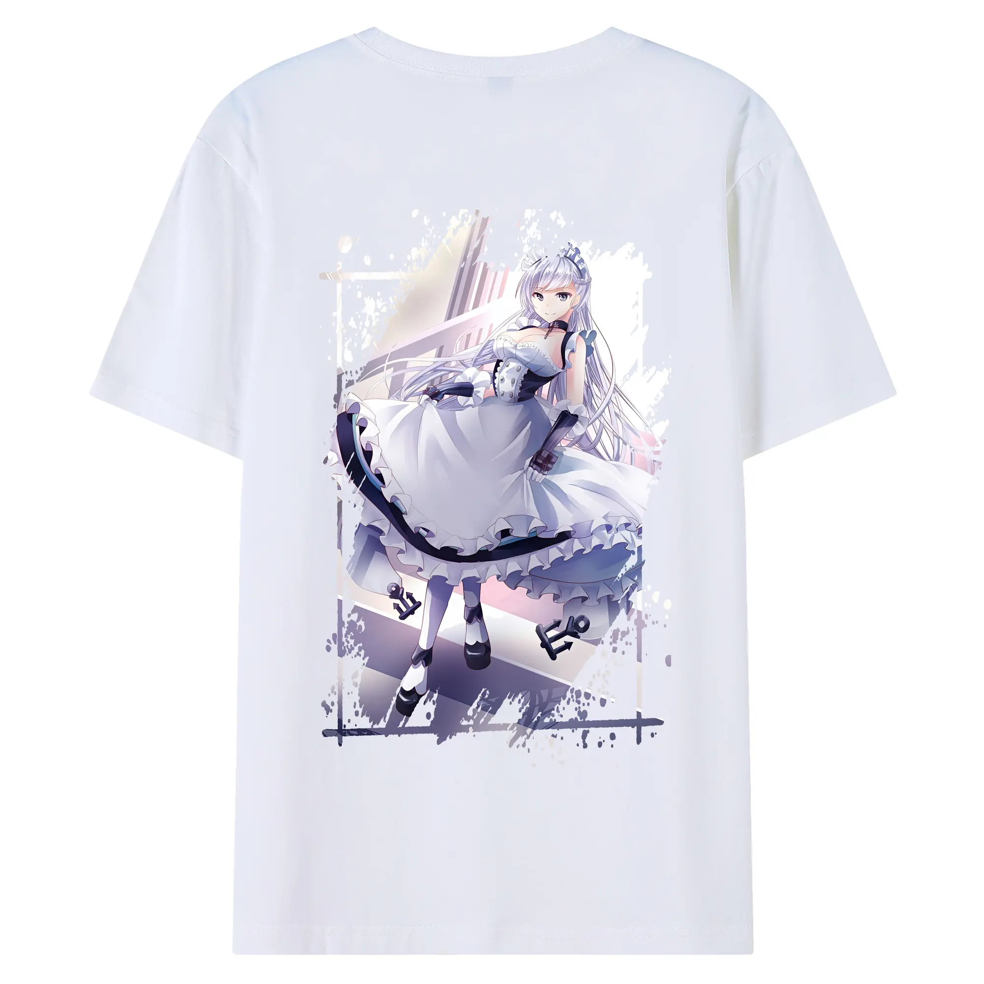 アズールレーン グッズ,ベルファスト - 綿100％ 半袖Tシャツ ・ バックプリント ・ 快適 通気性 ・ 日常使い 散歩 スポーツ用