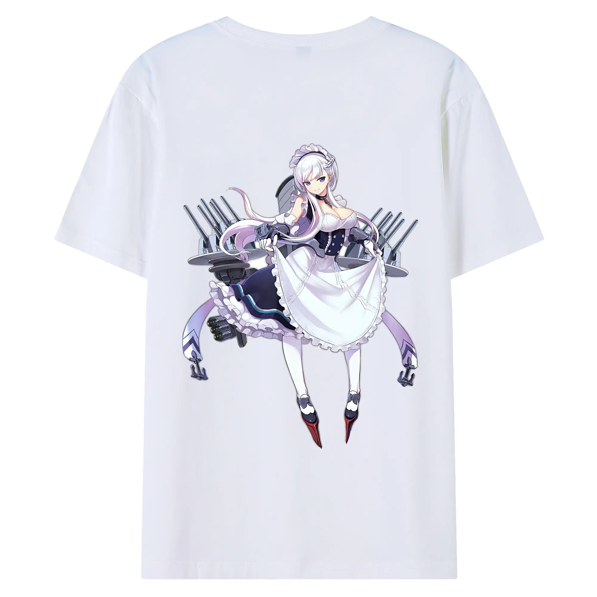 アズールレーン グッズ,ベルファスト - 綿100％ 半袖Tシャツ ・ バックプリント ・ 快適 通気性 ・ 日常使い 散歩 スポーツ用