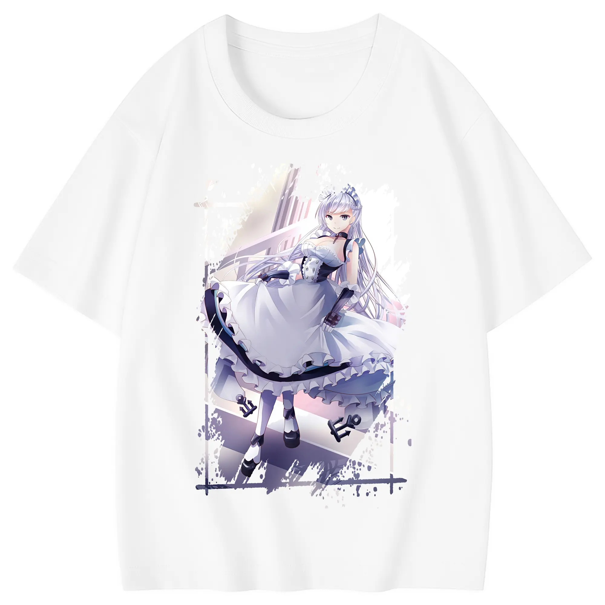アズールレーン グッズ,ベルファスト - 綿100％ キッズTシャツ ・ フロントプリント ・ 快適 通気性 ・ スポーツ カジュアル 散歩用