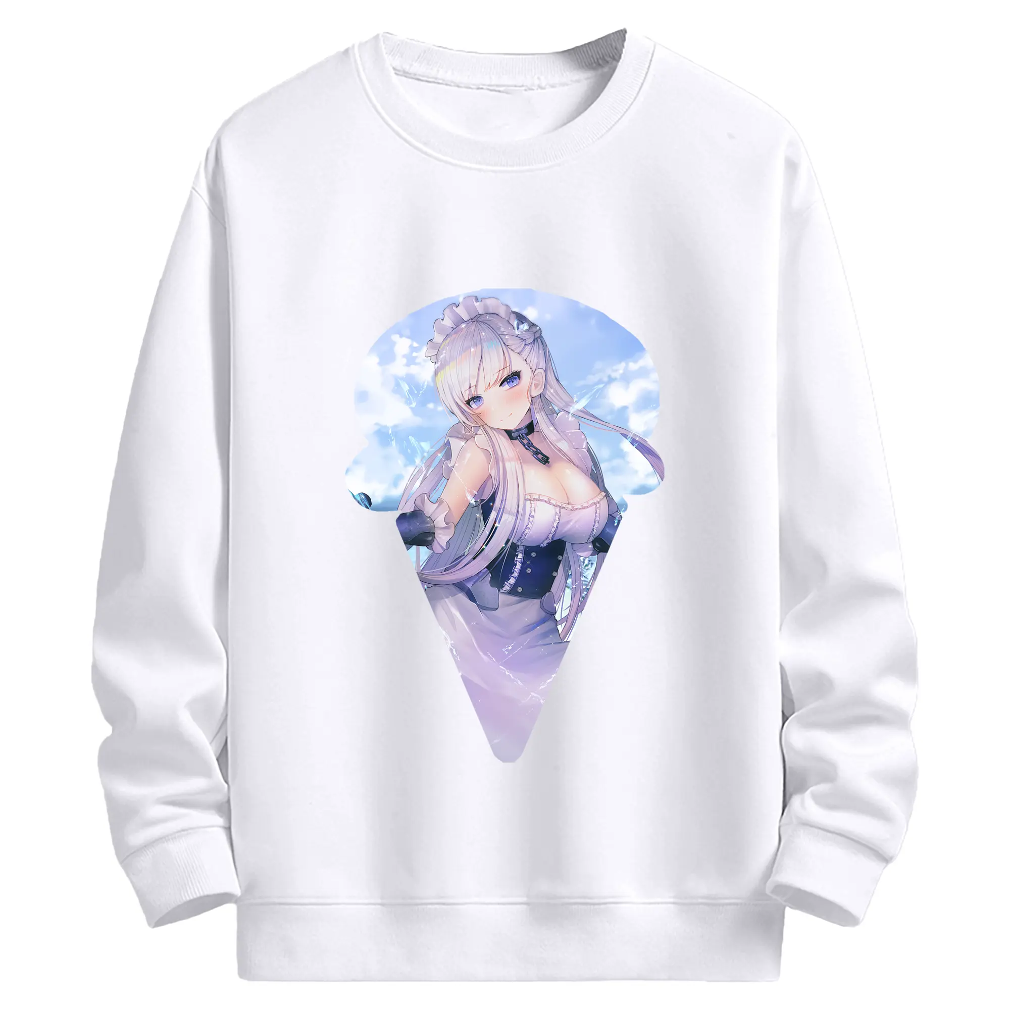 アズールレーン グッズ,ベルファスト - 高品質 クルーネック スウェット ・ コットン59％ ポリエステル41％ ・ ユニセックス 長袖 トレーナー ・ カジュアル デイリー スポーツ 散歩用