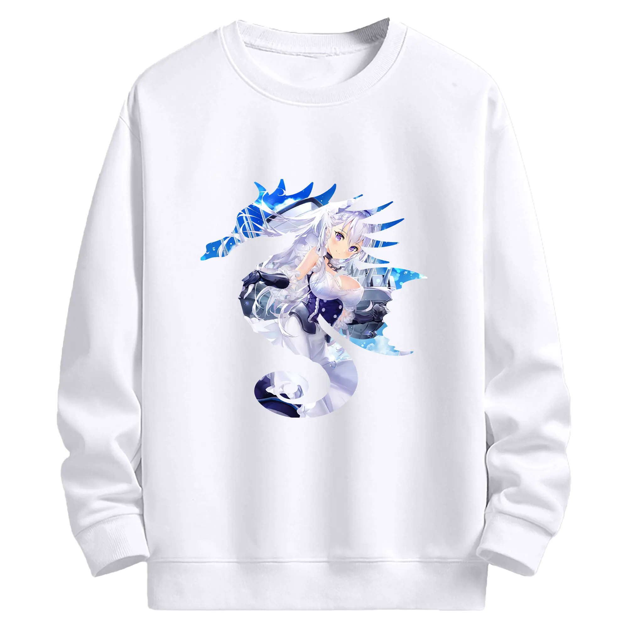 アズールレーン グッズ,ベルファスト - 高品質 クルーネック スウェット ・ コットン59％ ポリエステル41％ ・ ユニセックス 長袖 トレーナー ・ カジュアル デイリー スポーツ 散歩用