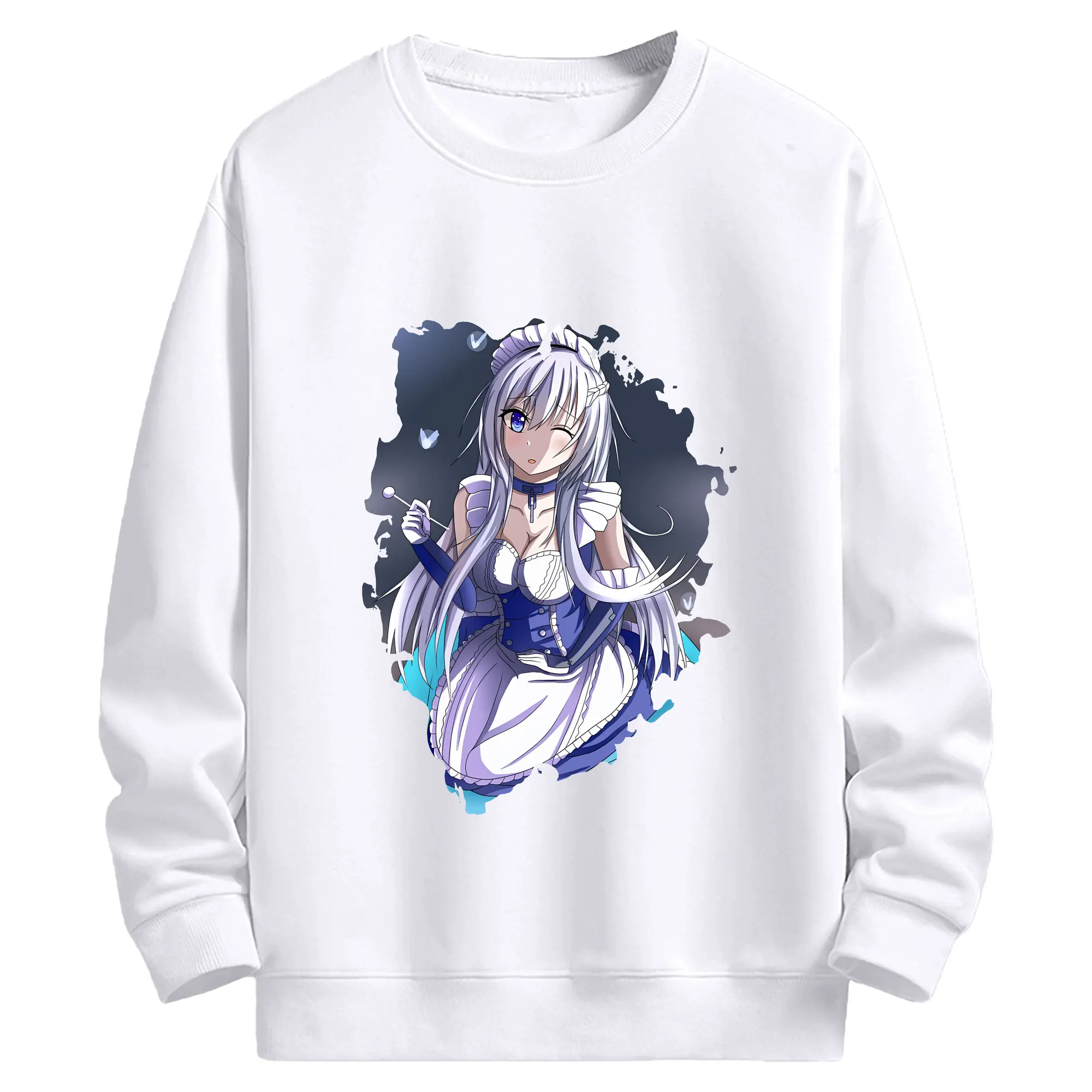 アズールレーン グッズ,ベルファスト - 高品質 クルーネック スウェット ・ コットン59％ ポリエステル41％ ・ ユニセックス 長袖 トレーナー ・ カジュアル デイリー スポーツ 散歩用