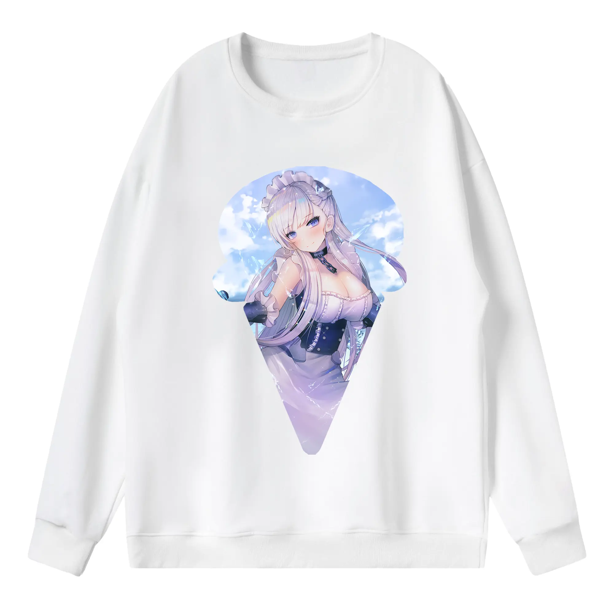 アズールレーン グッズ,ベルファスト - 薄手 クルーネック スウェット 裏毛260g · ポリエステル 春秋向け カジュアル 男女兼用 · トレーナー デイリー スポーツ 散歩に最適