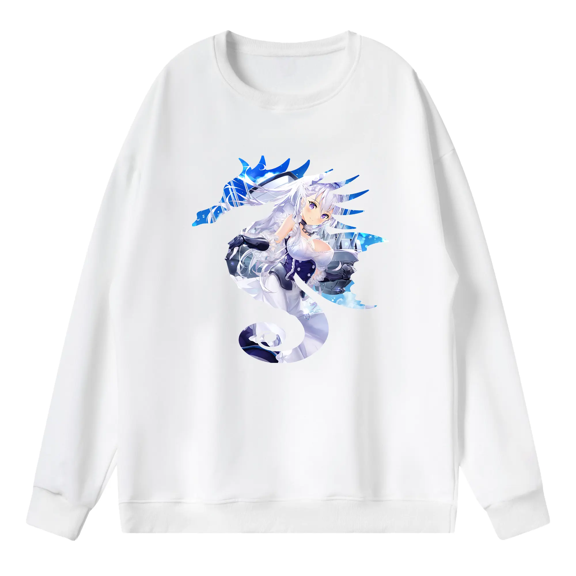 アズールレーン グッズ,ベルファスト - 薄手 クルーネック スウェット 裏毛260g · ポリエステル 春秋向け カジュアル 男女兼用 · トレーナー デイリー スポーツ 散歩に最適