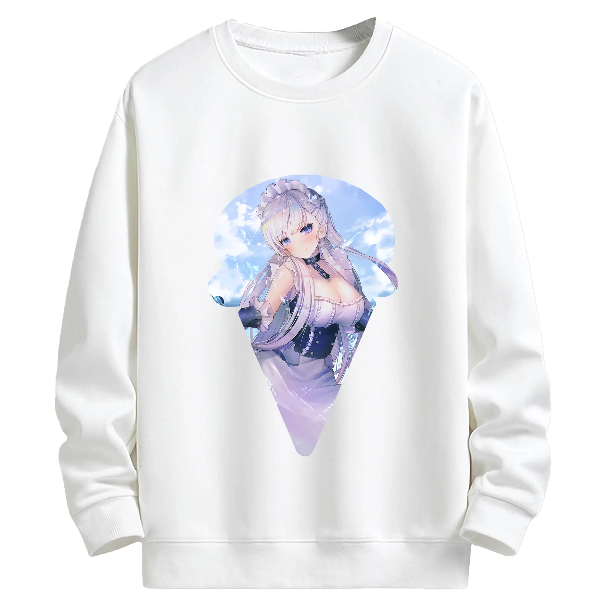 アズールレーン グッズ,ベルファスト - キッズ クルーネックスウェットシャツ ・ フロントプリント ・ 綿80％ ポリエステル20％ ・ 快適 通学 スポーツ 日常使い お散歩用