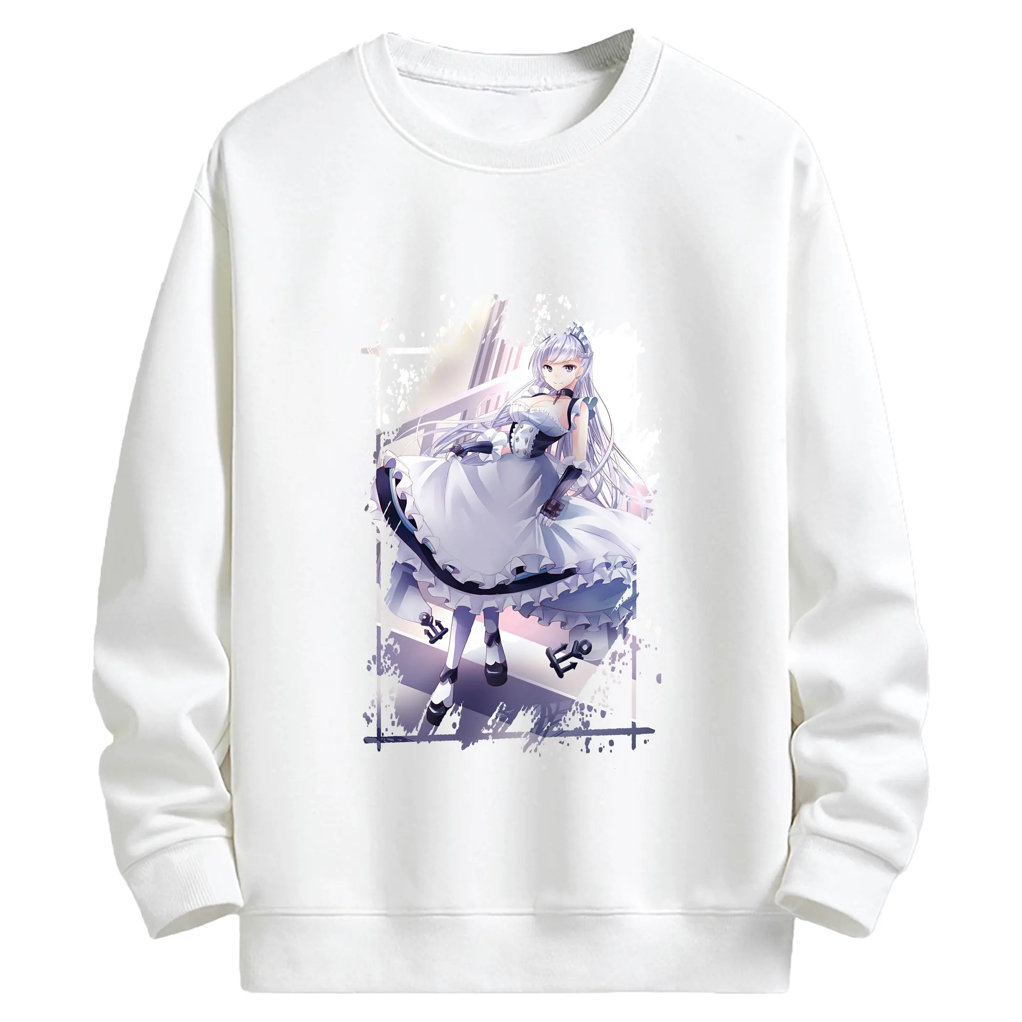 アズールレーン グッズ,ベルファスト - キッズ クルーネックスウェットシャツ ・ フロントプリント ・ 綿80％ ポリエステル20％ ・ 快適 通学 スポーツ 日常使い お散歩用