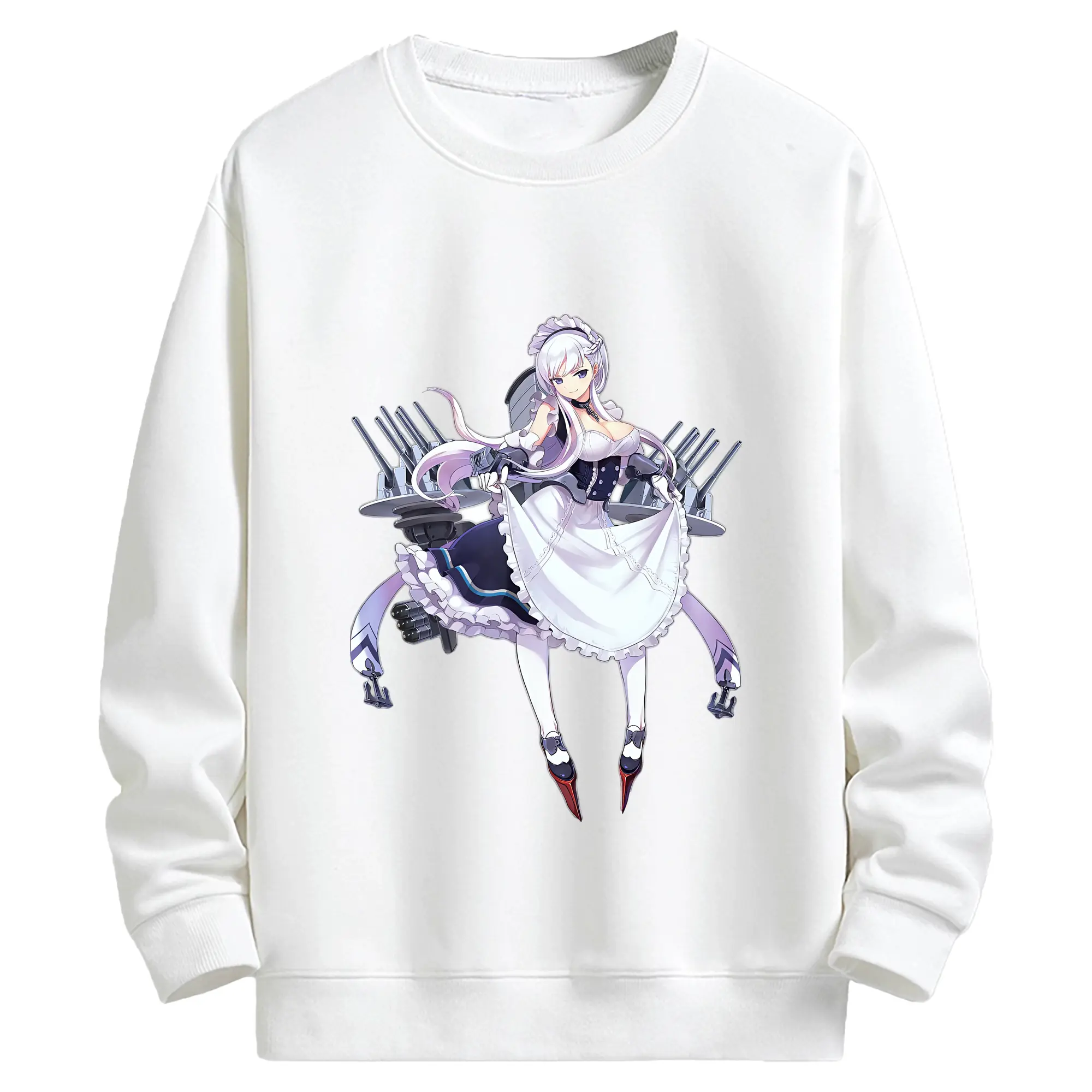 アズールレーン グッズ,ベルファスト - キッズ クルーネックスウェットシャツ ・ フロントプリント ・ 綿80％ ポリエステル20％ ・ 快適 通学 スポーツ 日常使い お散歩用