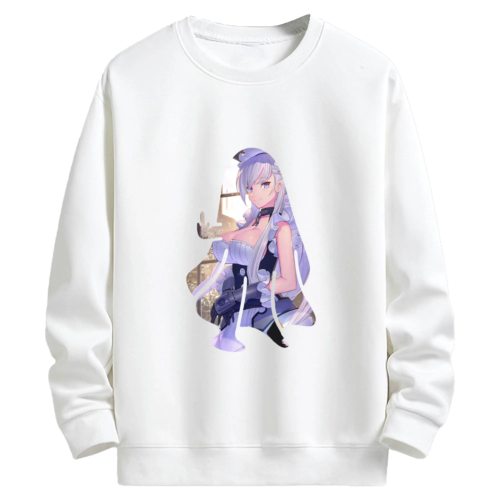 アズールレーン グッズ,ベルファスト - キッズ クルーネックスウェットシャツ ・ フロントプリント ・ 綿80％ ポリエステル20％ ・ 快適 通学 スポーツ 日常使い お散歩用