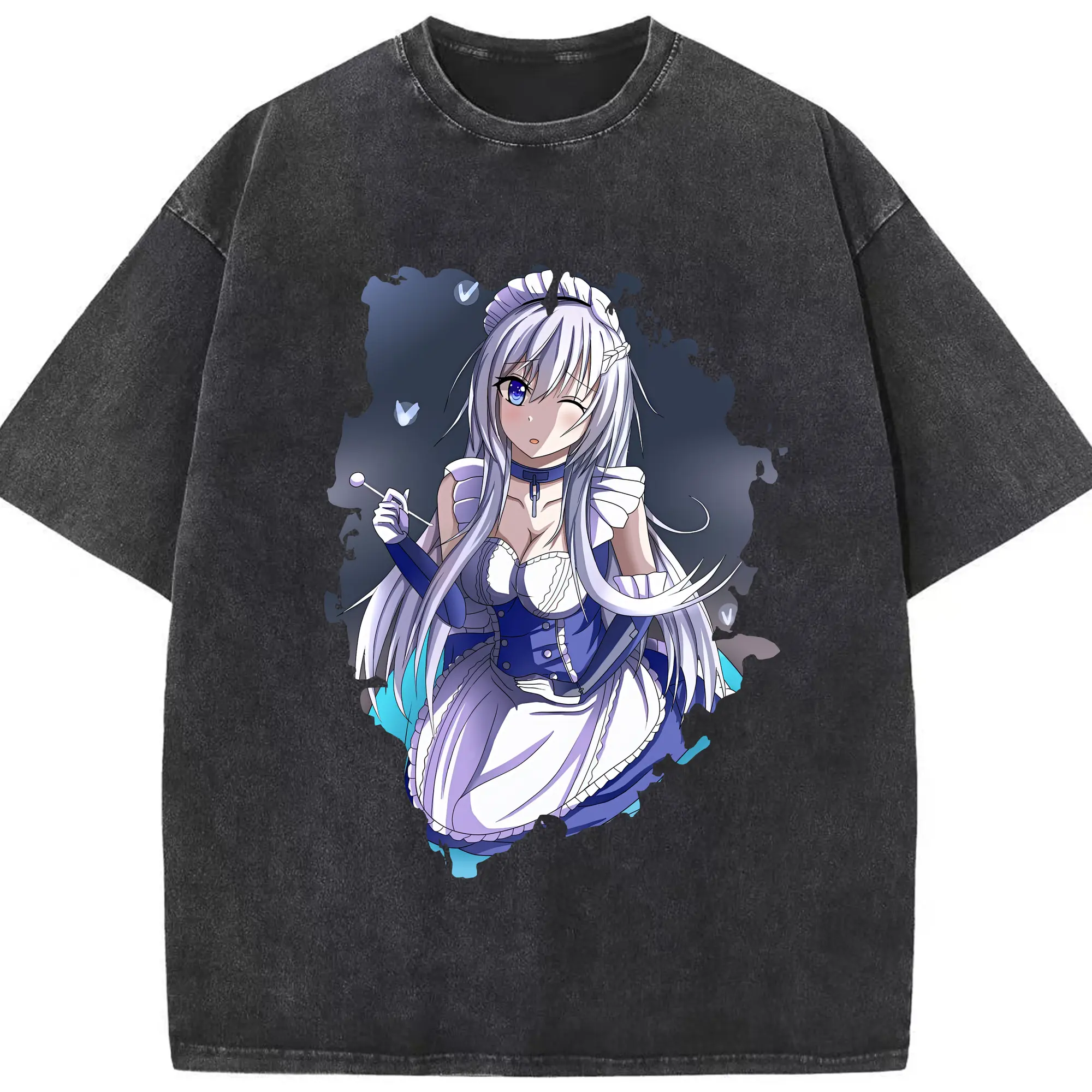 アズールレーン グッズ,ベルファスト - 綿100％ ヴィンテージ風 半袖Tシャツ ・ フロントプリント ・ 柔らか肌触り ・ 通気性 快適 ・ スポーツ カジュアル 外出用