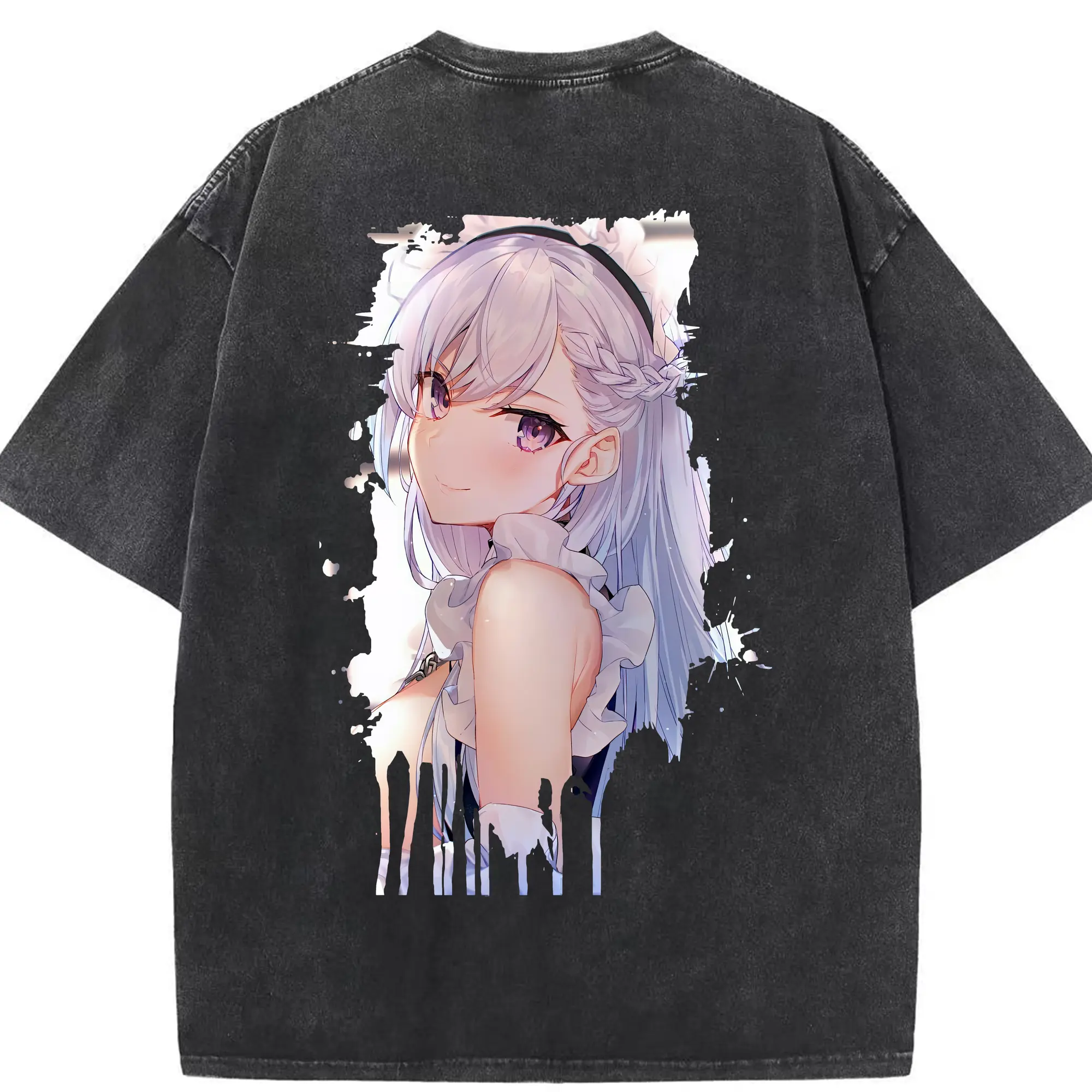 アズールレーン グッズ,ベルファスト - 綿100％ ヴィンテージ風 半袖Tシャツ ・ 背面プリント ・ 柔らか肌触り ・ 通気性 快適 ・ スポーツ カジュアル 外出用