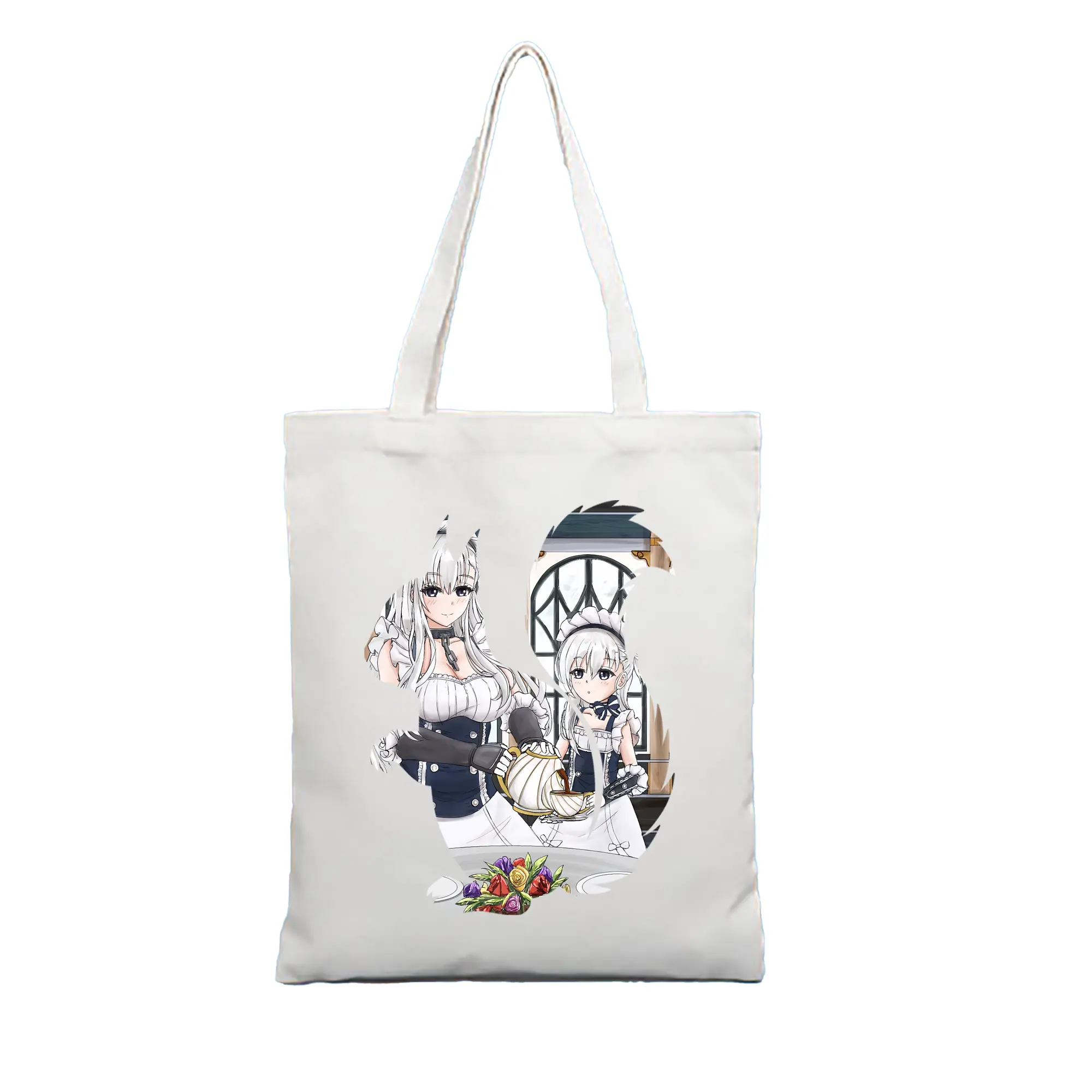 アズールレーン グッズ,ベルファスト - 縦型キャンバス手提げバッグ（トートバッグ） ・ キャンバス素材 ・ ショッピング用 ・ 軽量 丈夫 お手入れ簡単