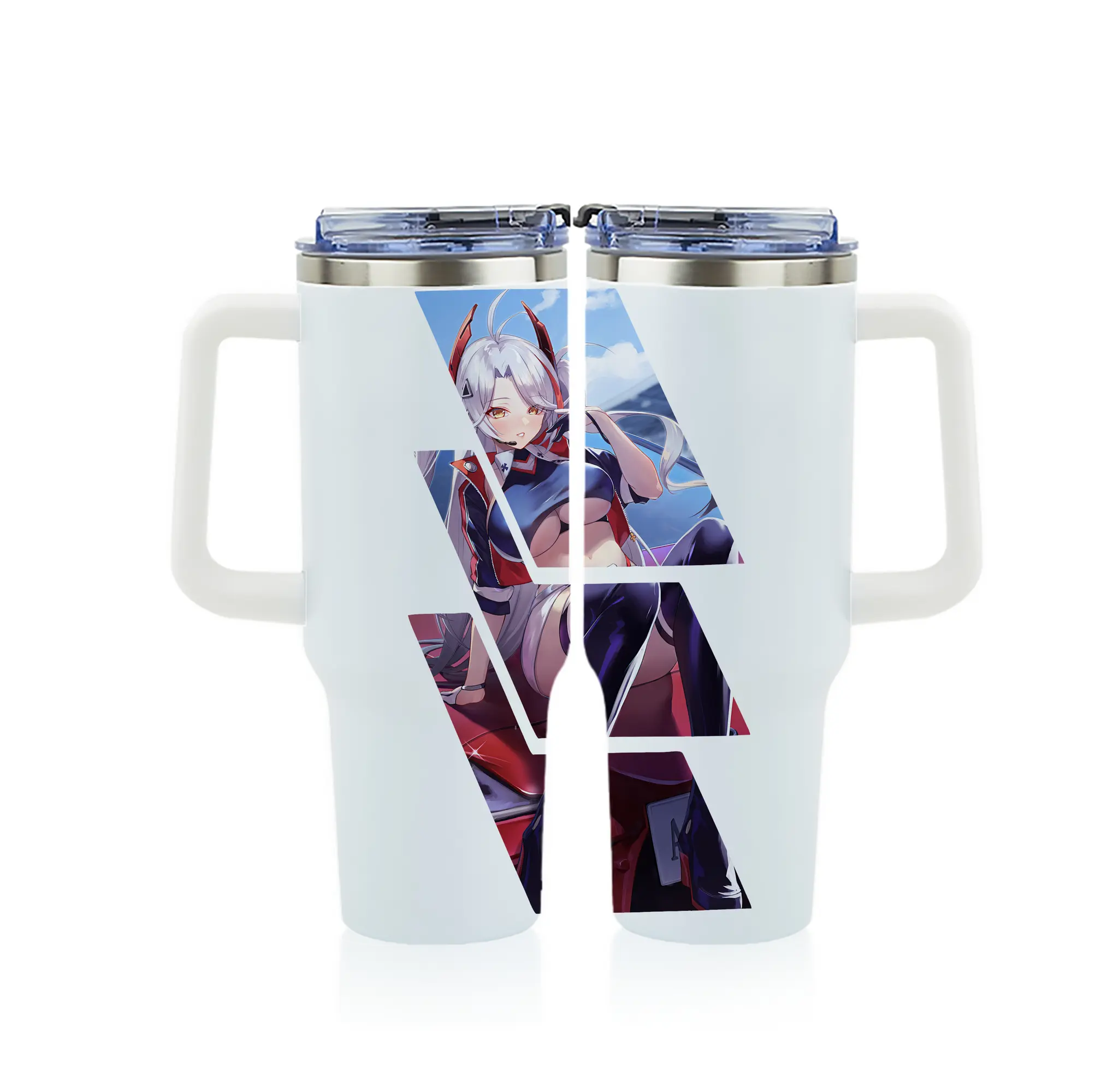 アズールレーン グッズ,プリンツ・オイゲン - 1200mL フルプリント車用タンブラー ・ 304ステンレス 内側 ・ 201ステンレス 外側 ・ 保温 保冷 ・ 通勤 ドライブ アウトドア用