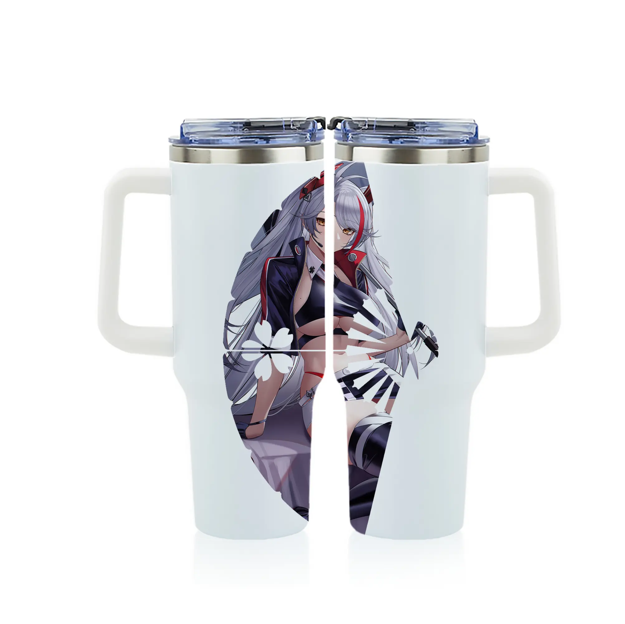 アズールレーン グッズ,プリンツ・オイゲン - 1200mL フルプリント車用タンブラー ・ 304ステンレス 内側 ・ 201ステンレス 外側 ・ 保温 保冷 ・ 通勤 ドライブ アウトドア用