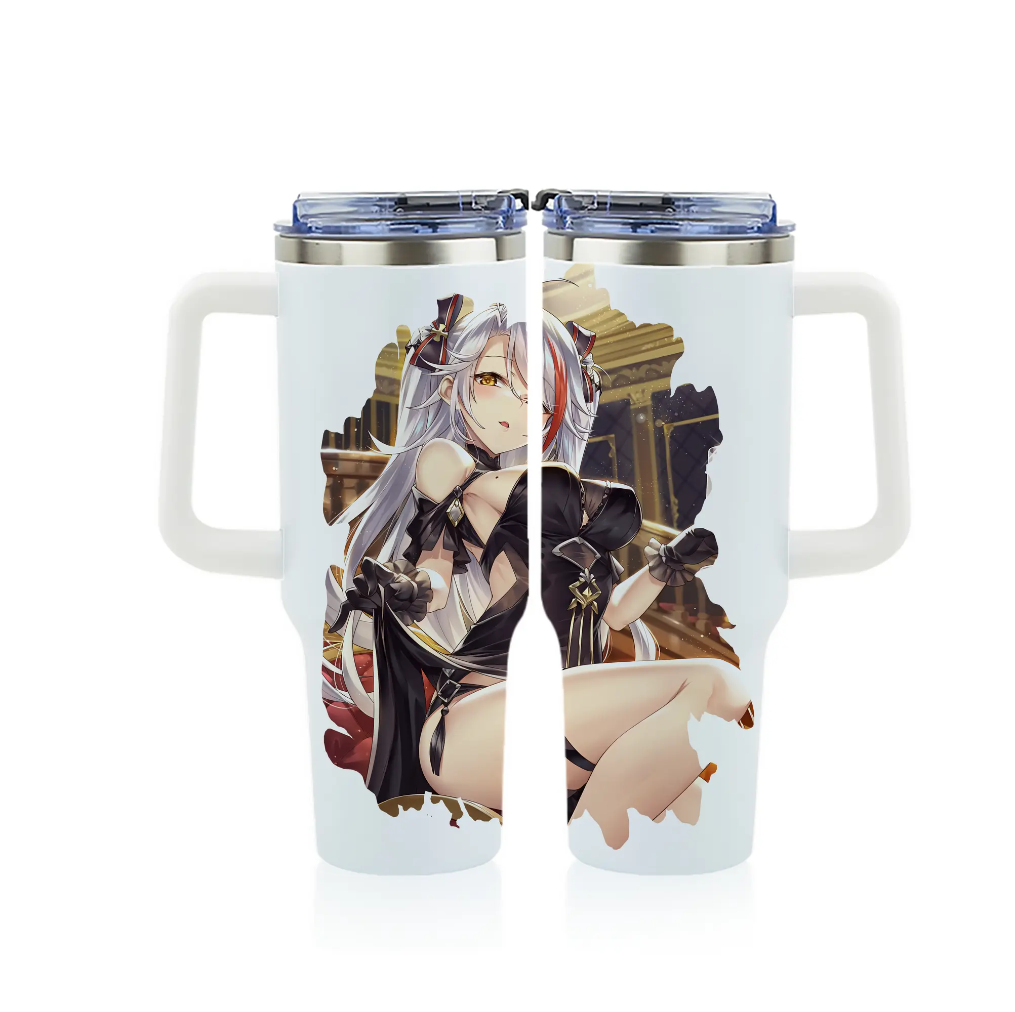 アズールレーン グッズ,プリンツ・オイゲン - 1200mL フルプリント車用タンブラー ・ 304ステンレス 内側 ・ 201ステンレス 外側 ・ 保温 保冷 ・ 通勤 ドライブ アウトドア用