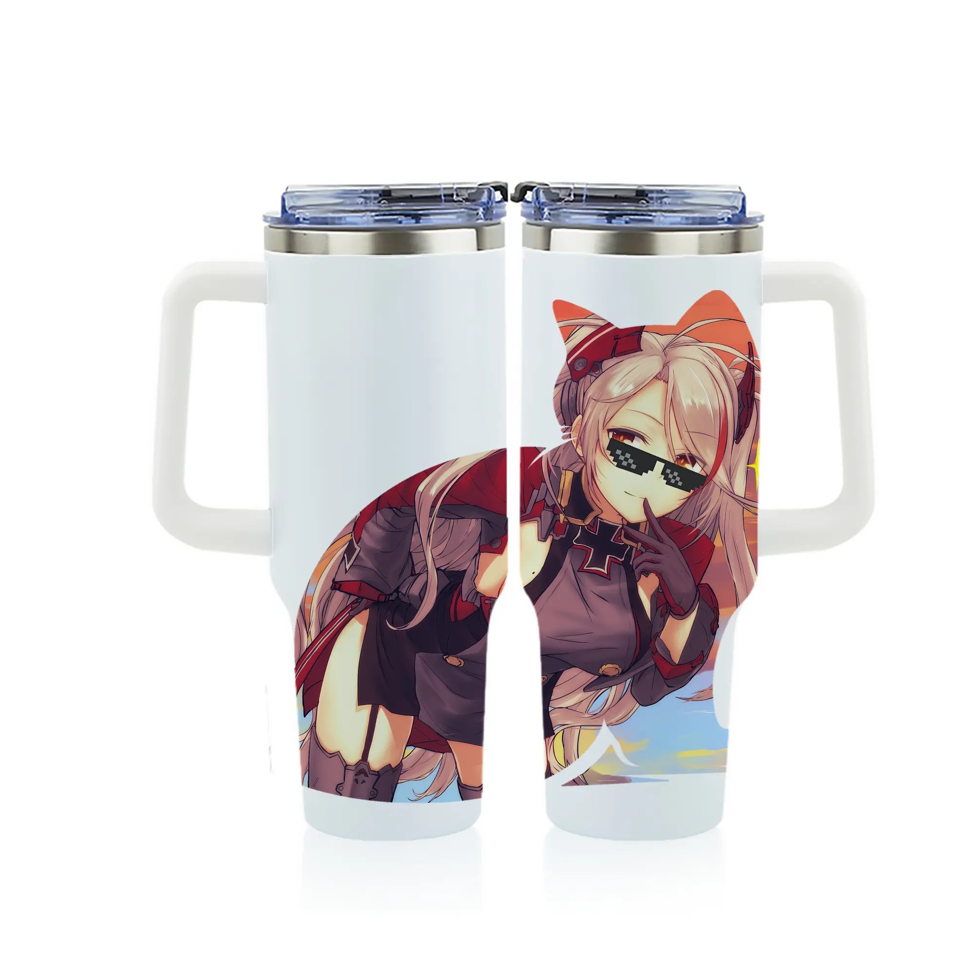 アズールレーン グッズ,プリンツ・オイゲン - 1200mL フルプリント車用タンブラー ・ 304ステンレス 内側 ・ 201ステンレス 外側 ・ 保温 保冷 ・ 通勤 ドライブ アウトドア用