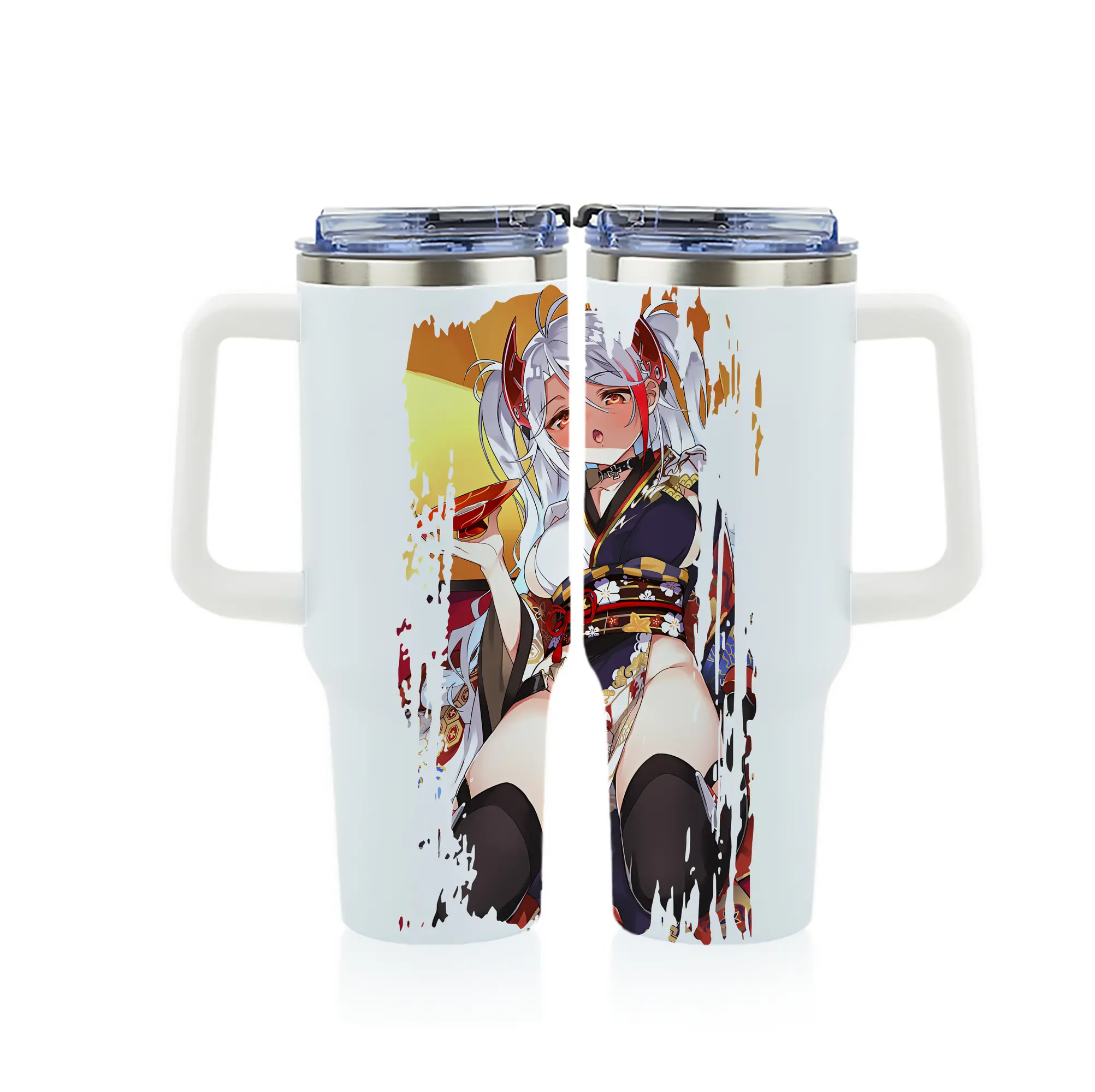 アズールレーン グッズ,プリンツ・オイゲン - 1200mL フルプリント車用タンブラー ・ 304ステンレス 内側 ・ 201ステンレス 外側 ・ 保温 保冷 ・ 通勤 ドライブ アウトドア用