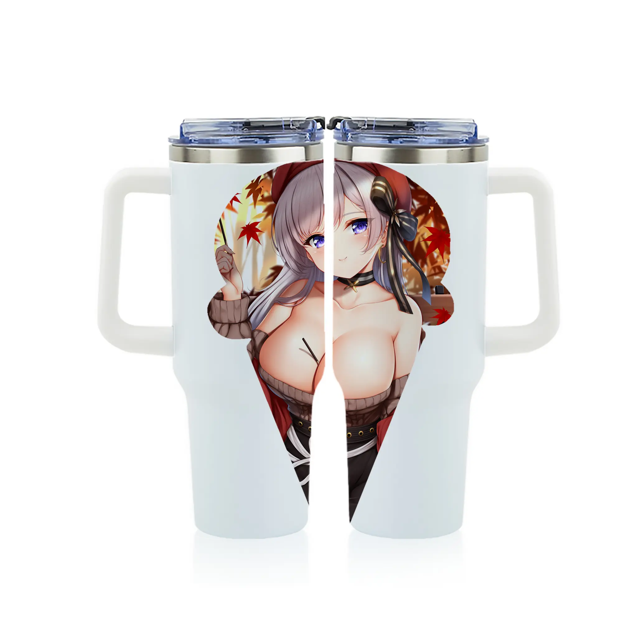 アズールレーン グッズ,プリンツ・オイゲン - 1200mL フルプリント車用タンブラー ・ 304ステンレス 内側 ・ 201ステンレス 外側 ・ 保温 保冷 ・ 通勤 ドライブ アウトドア用