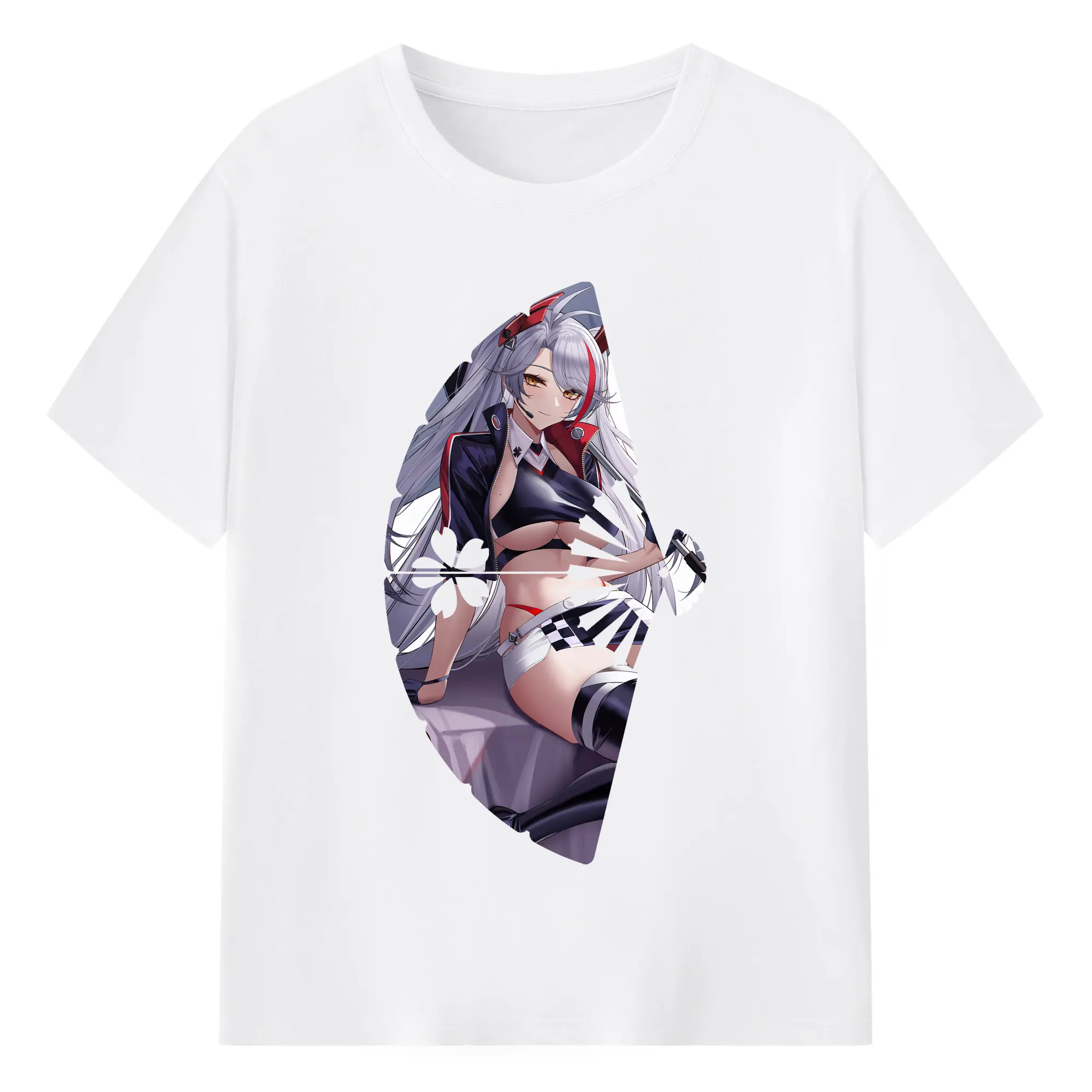 アズールレーン グッズ,プリンツ・オイゲン - 綿100％ 半袖Tシャツ ・ フロントプリント ・ 快適 通気性 ・ 日常使い 散歩 スポーツ用