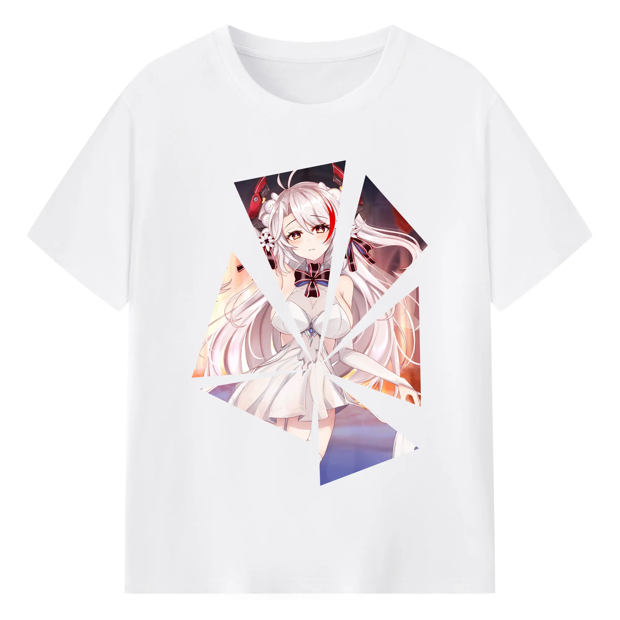 アズールレーン グッズ,プリンツ・オイゲン - 綿100％ 半袖Tシャツ ・ フロントプリント ・ 快適 通気性 ・ 日常使い 散歩 スポーツ用